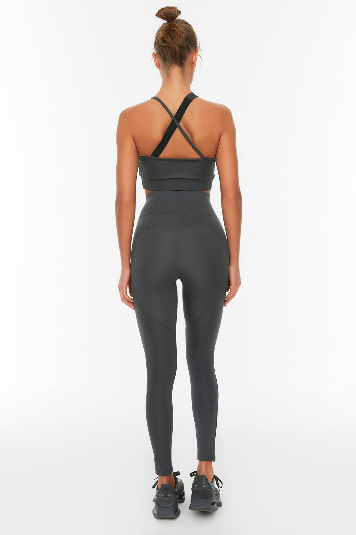 Gray High Waist Leggings, , large image number 5