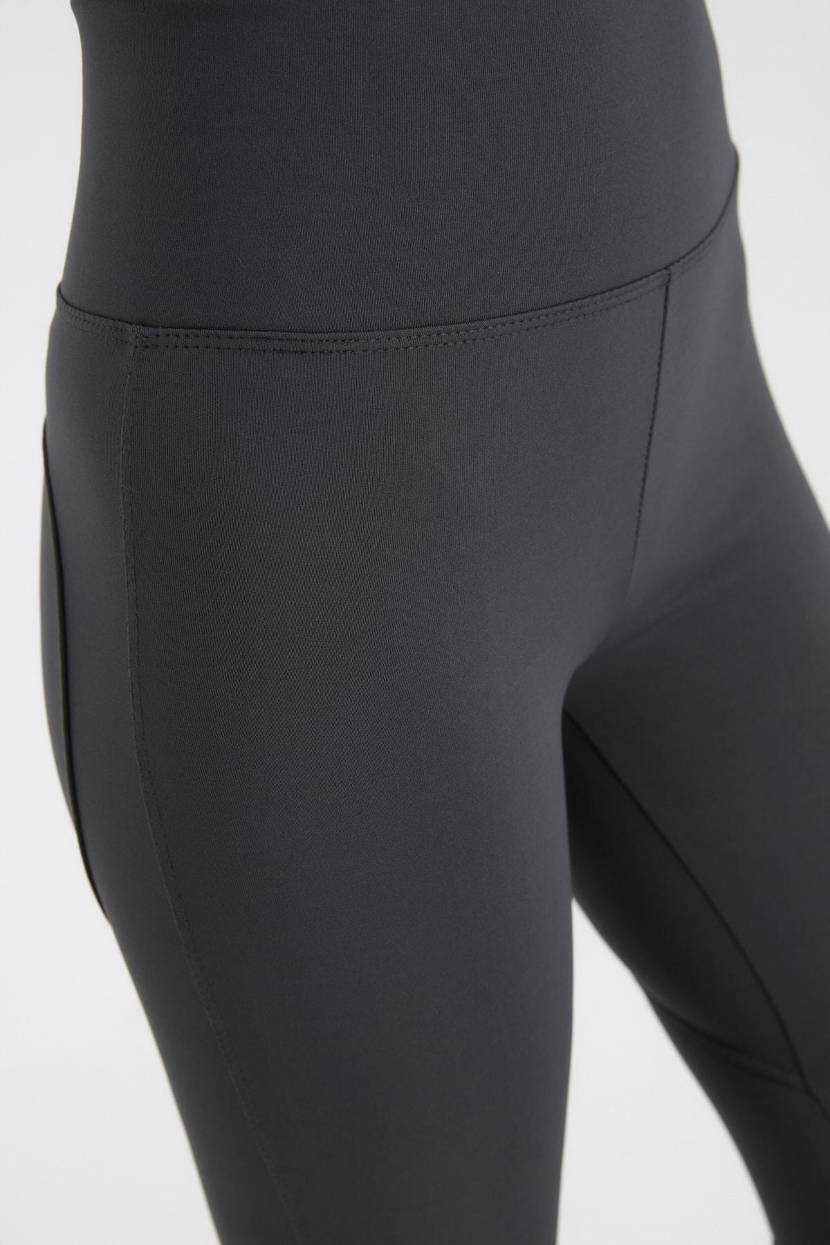 Gray High Waist Leggings, Gray, large image number 7