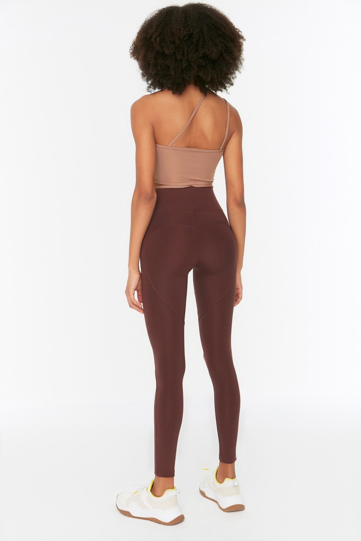 Brown High Waist Skinny Sports Leggings, , large image number 13