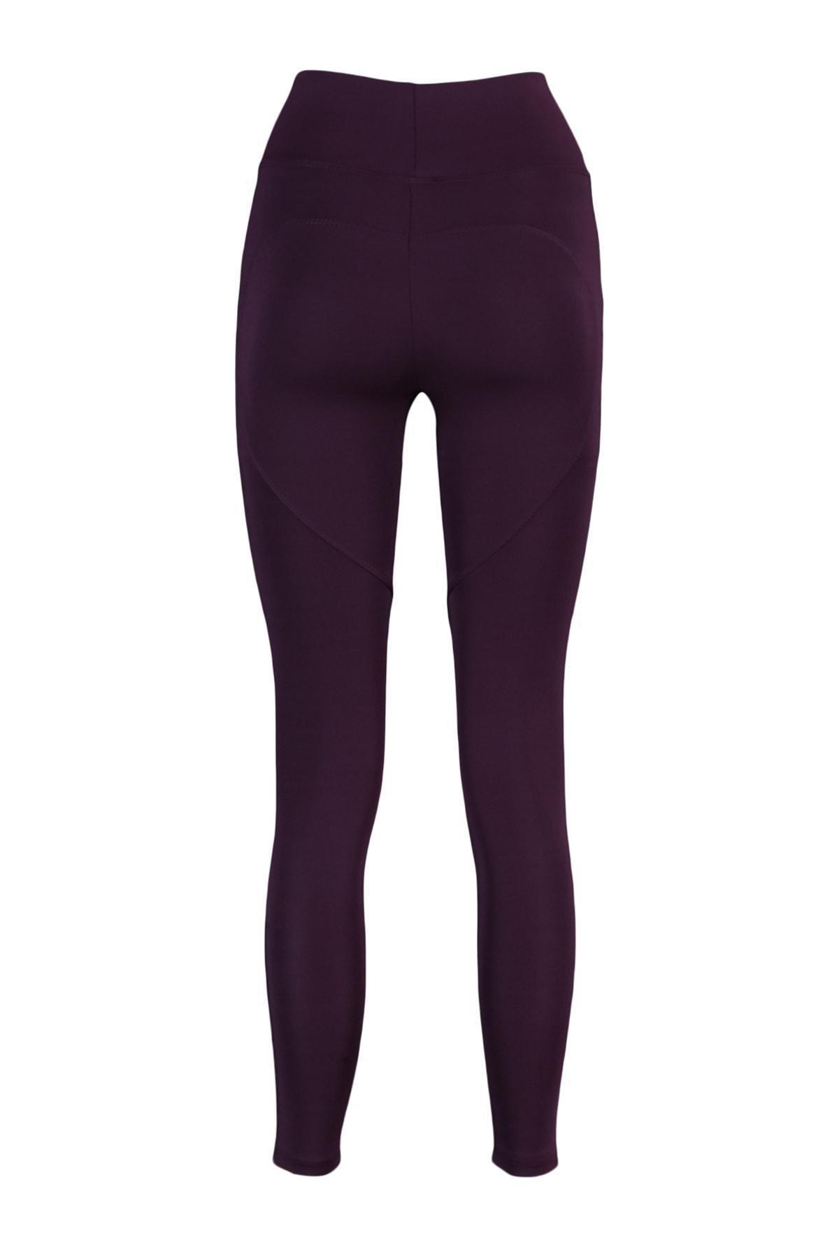 Purple Push-Up Full Length Knitted Sports Leggings, , large image number 12