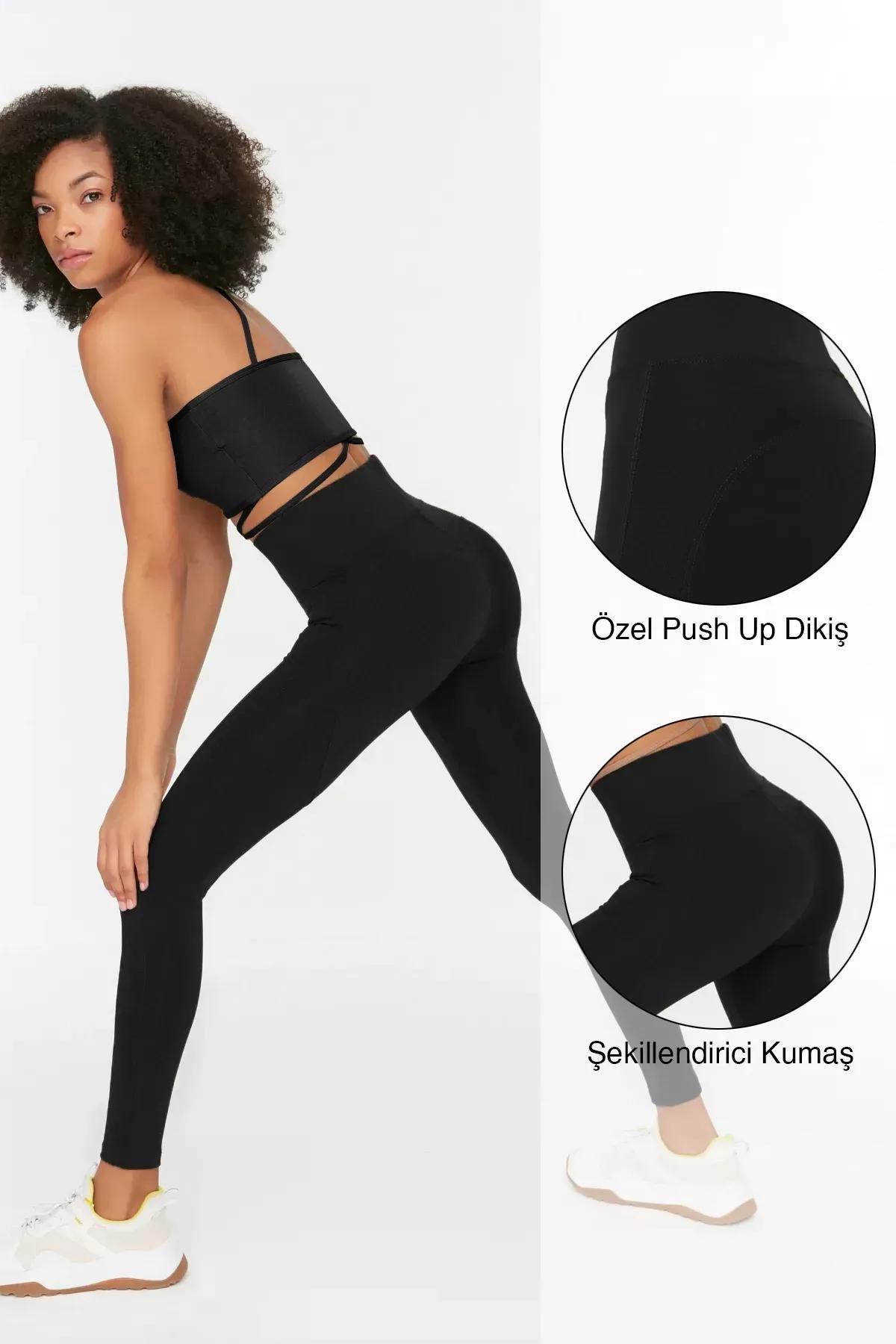 Black High Waist Leggings, Black, medium