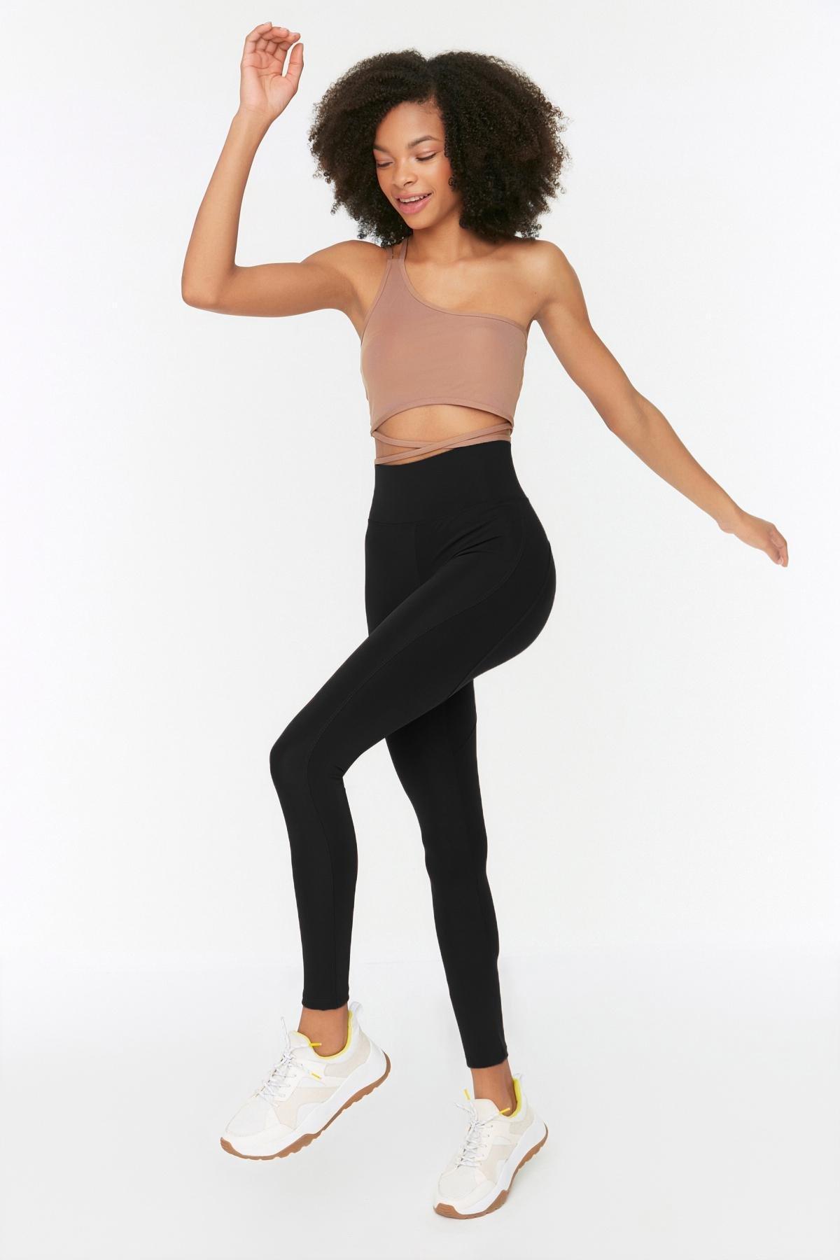 Black High Waist Leggings, , large image number 1