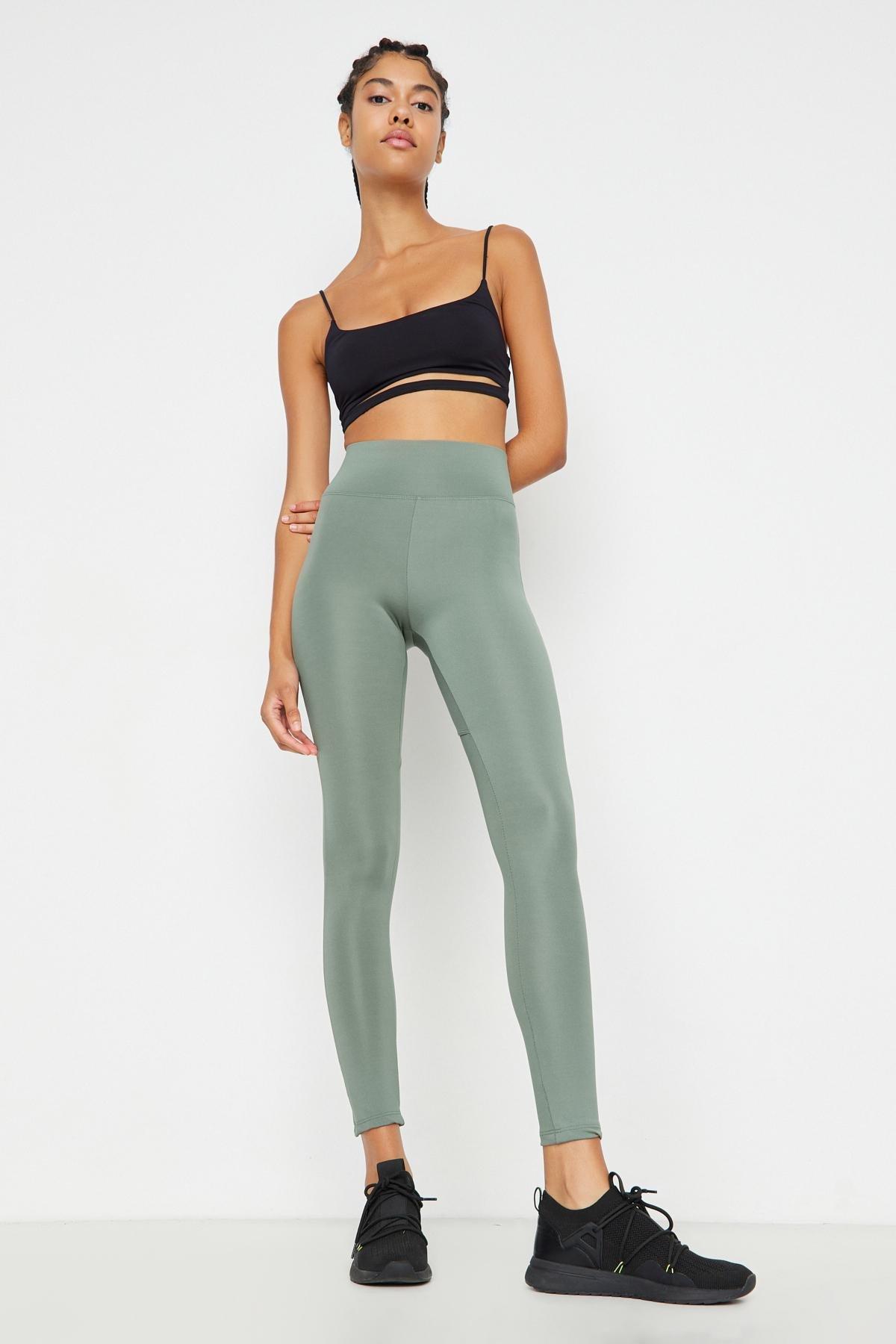 Khaki High Waist Leggings, , large image number 2
