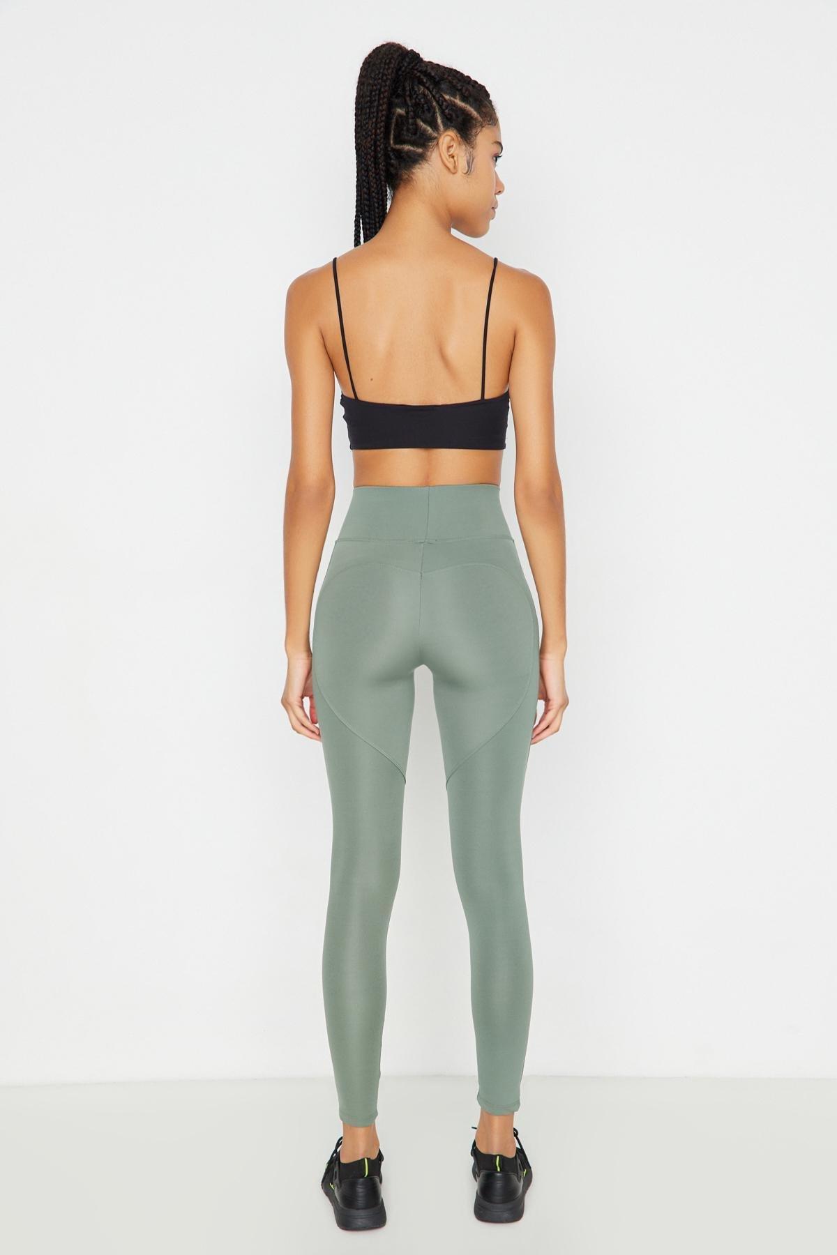 Khaki High Waist Leggings, , large image number 4
