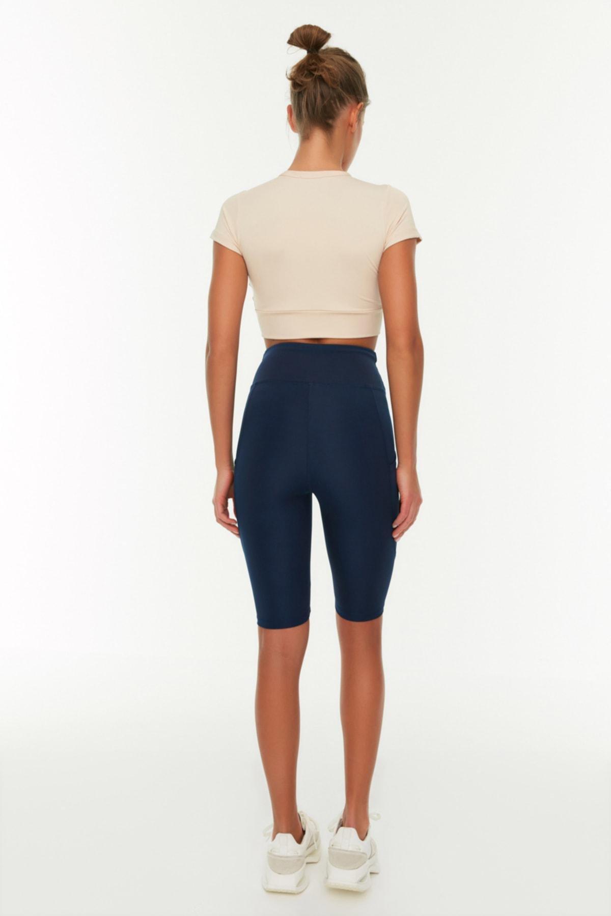 Navy High Waist Sports Leggings, , large image number 5
