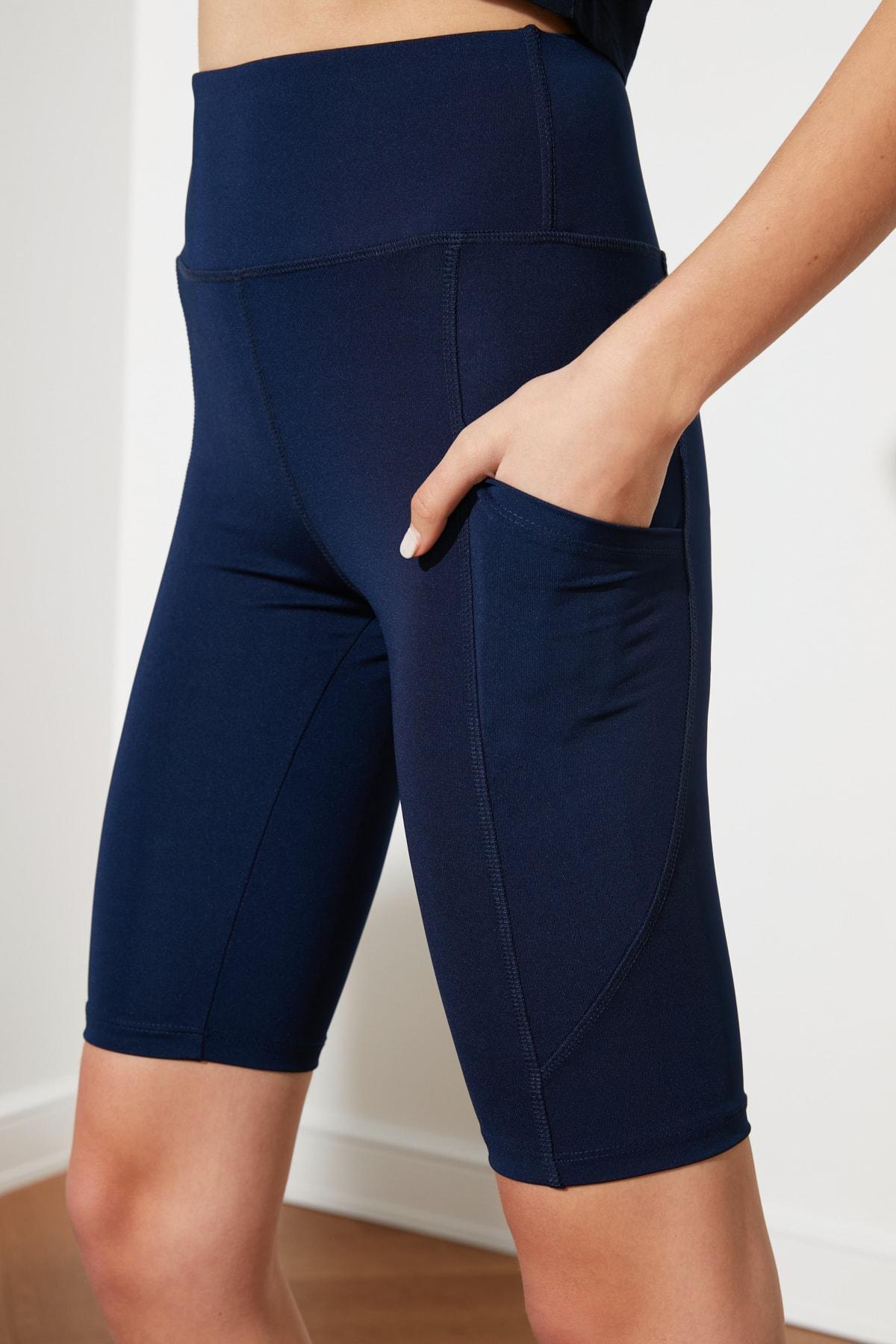Navy High Waist Sports Leggings, , large image number 7