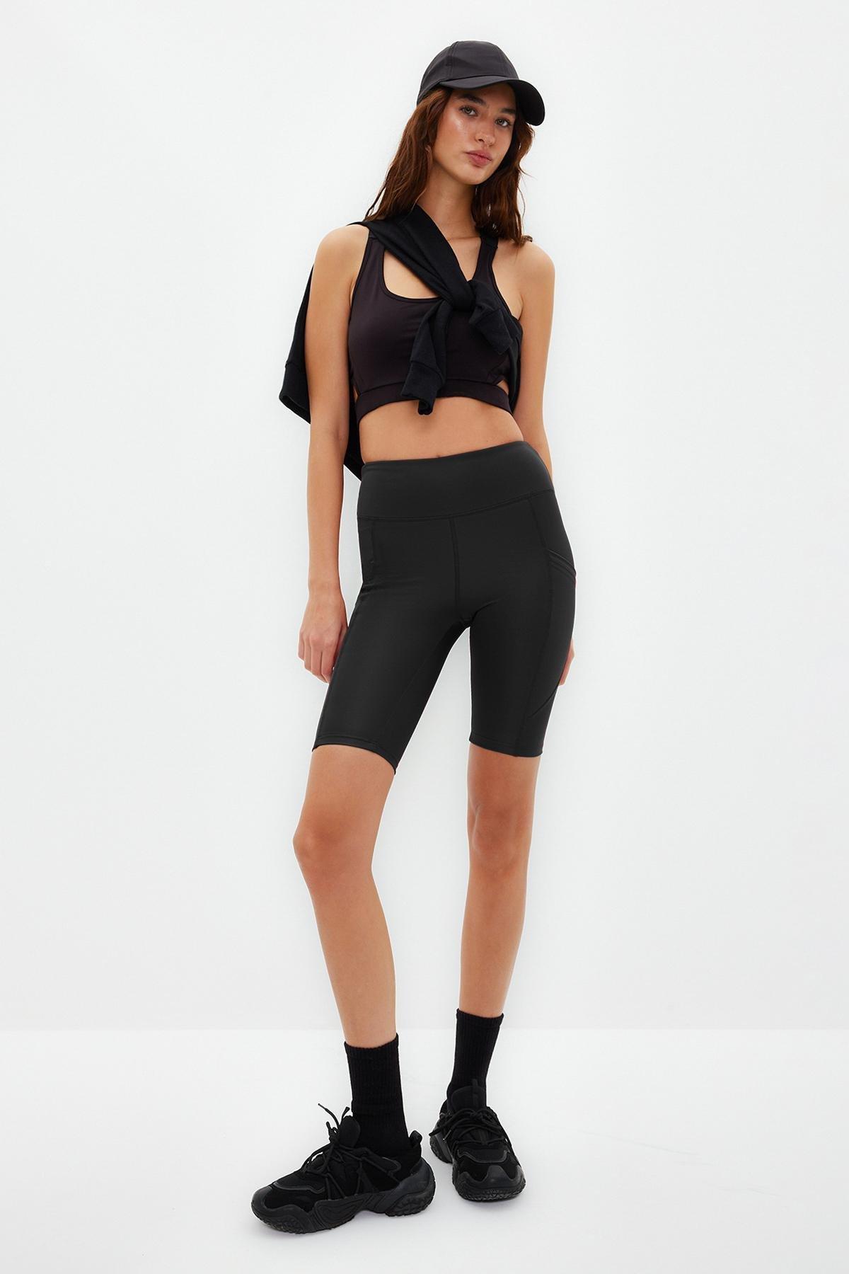 Black High Waist Sports Leggings, , large image number 4