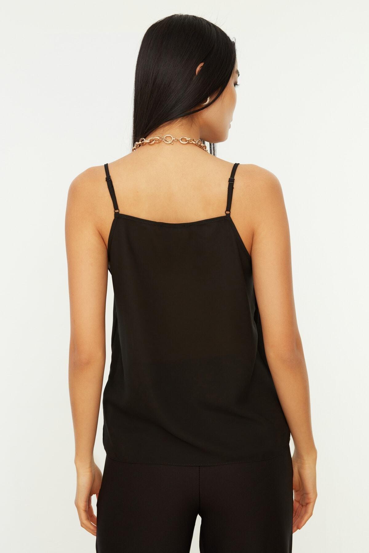 Black V Neck Blouse, , large image number 4