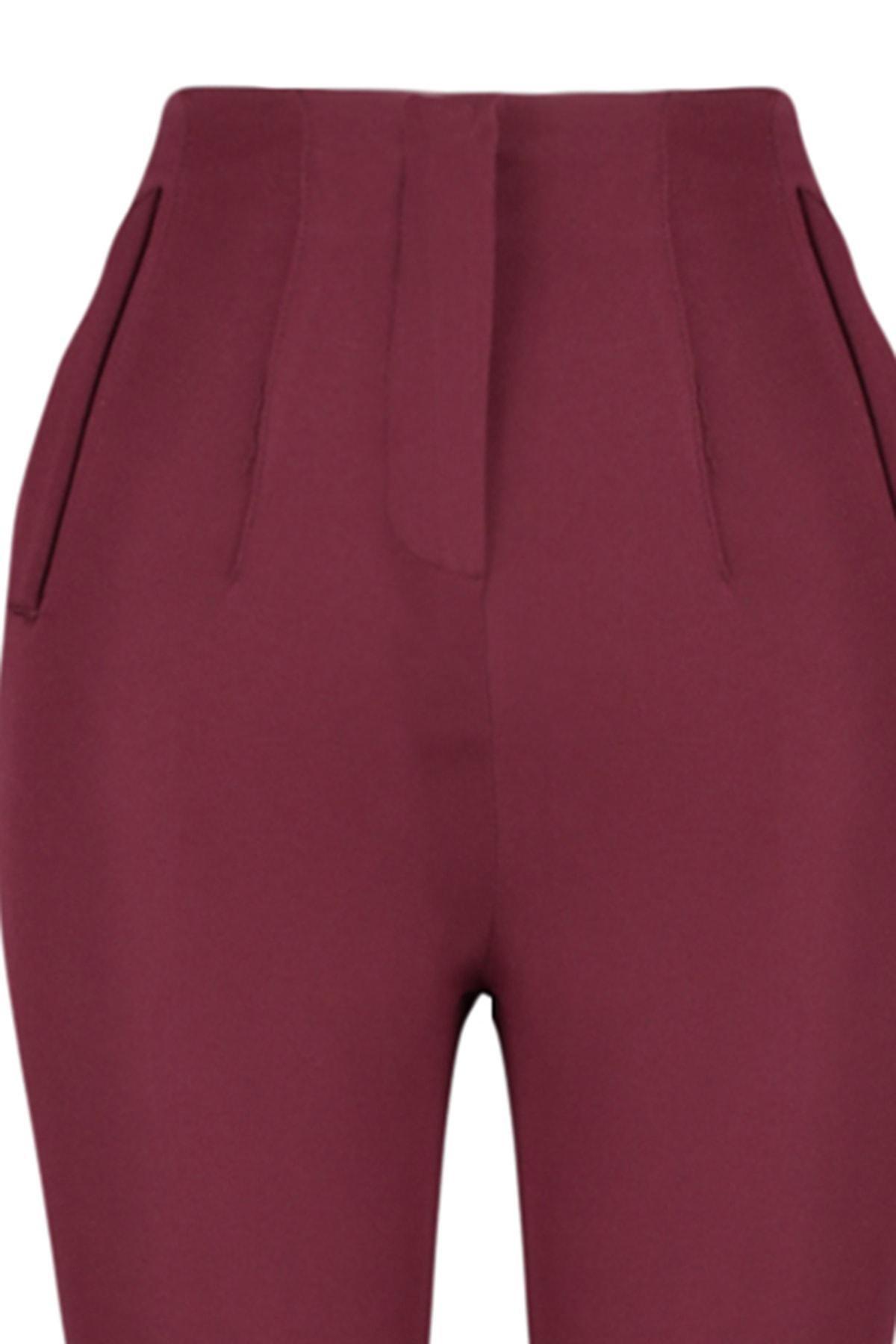 Burgundy Cigarette Pants, Dark Burgundy, large image number 7