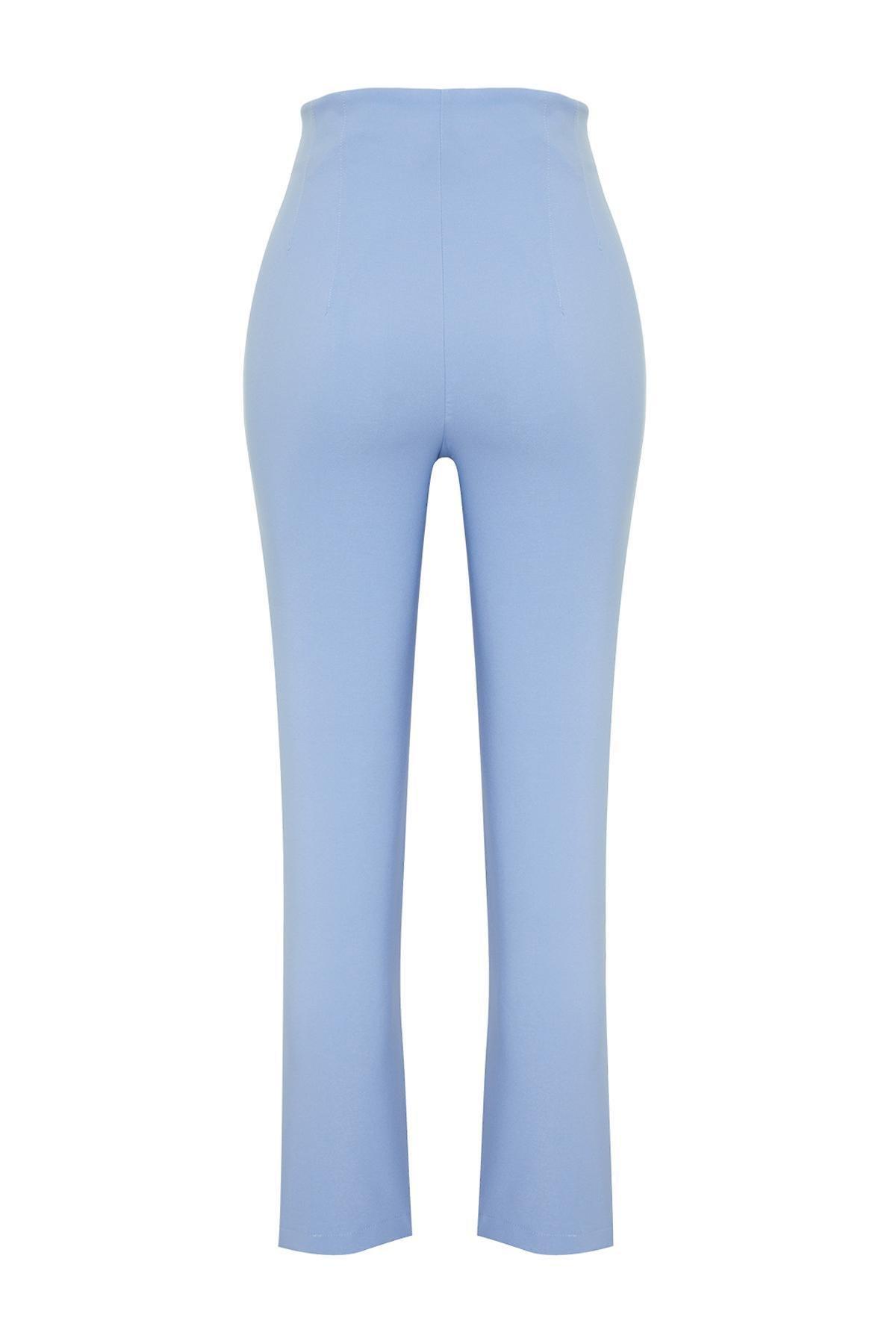 Blue Cigarette High Waist Ankle Trousers, , large image number 5
