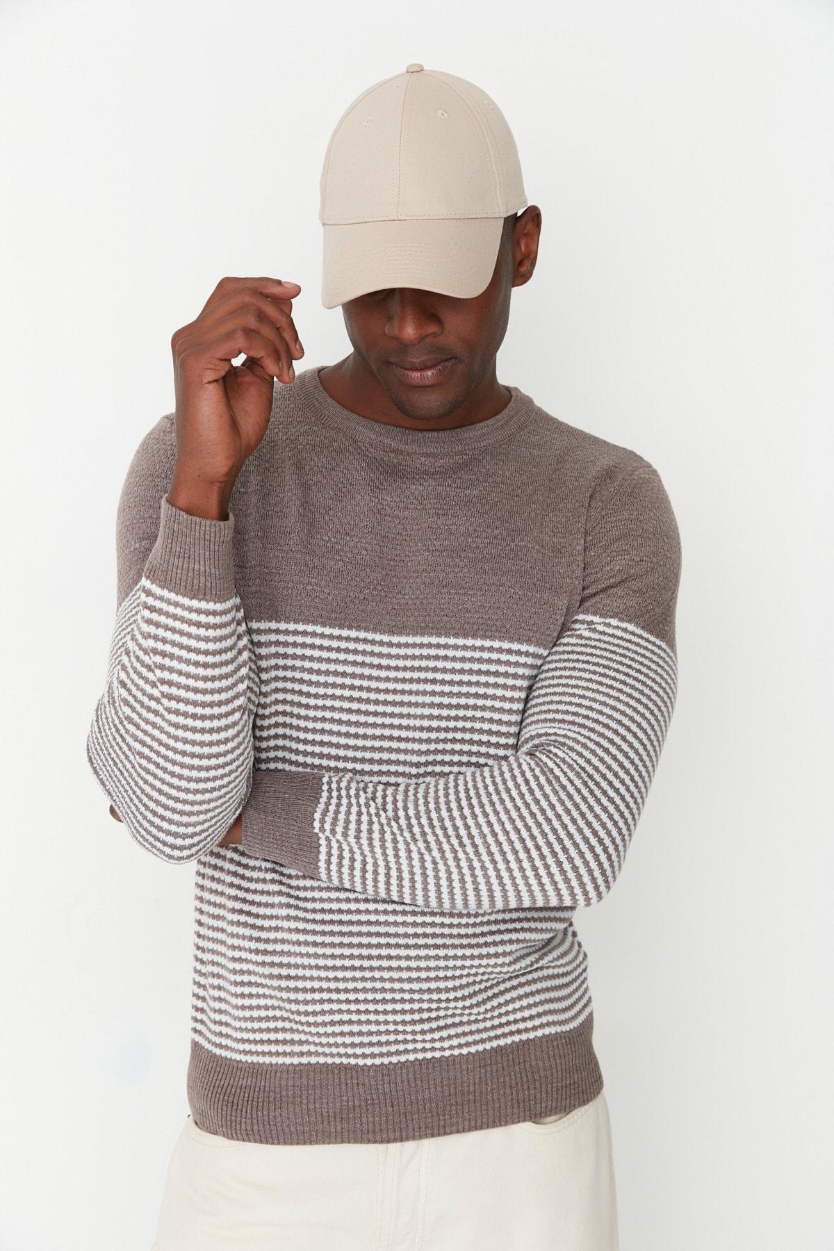 Beige Striped Sweater, , large image number 2