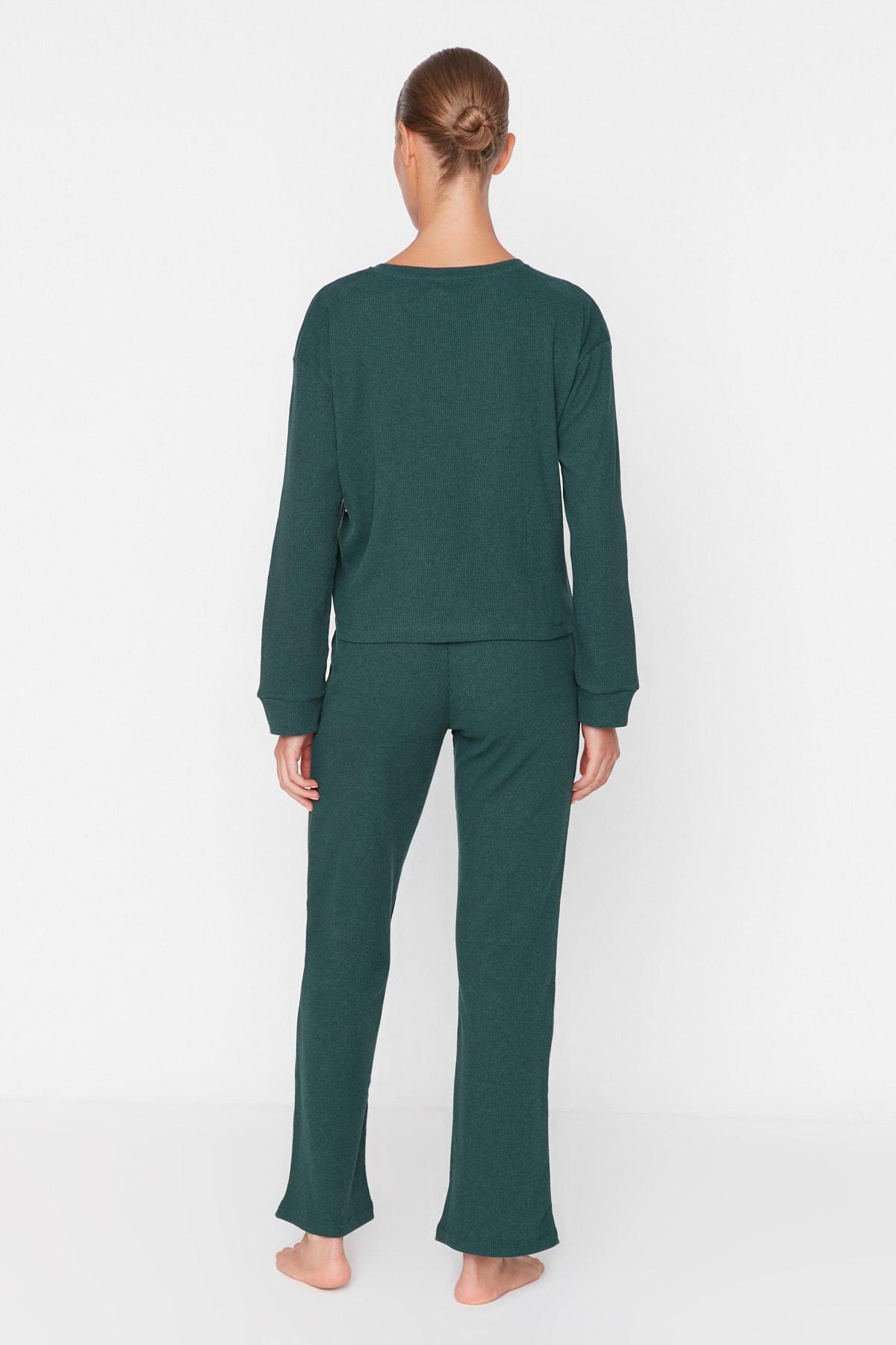 Green Plain Pyjama Set, , large image number 4