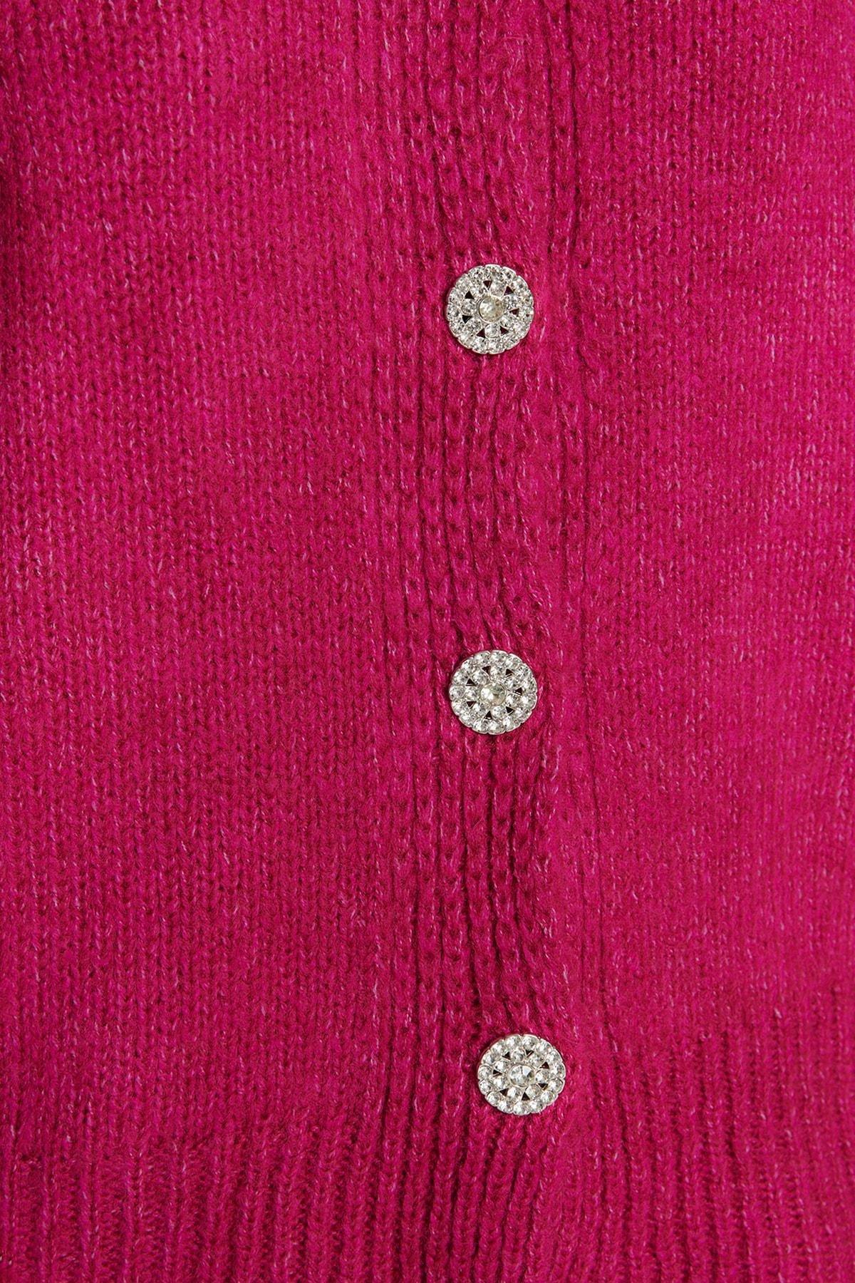Pink Regular Cardigan, , large image number 4
