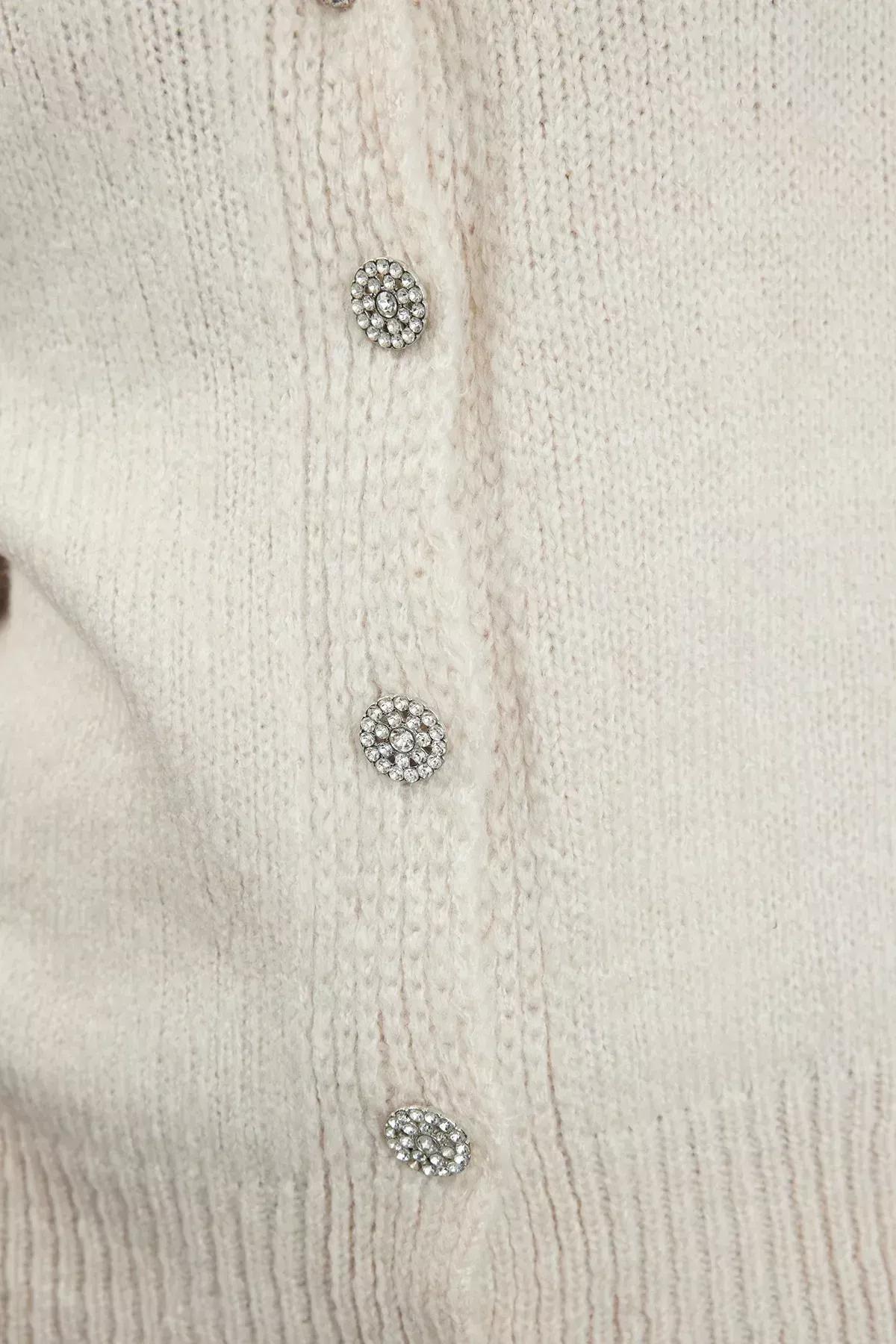 Gray Crew Neck Cardigan, , large image number 13