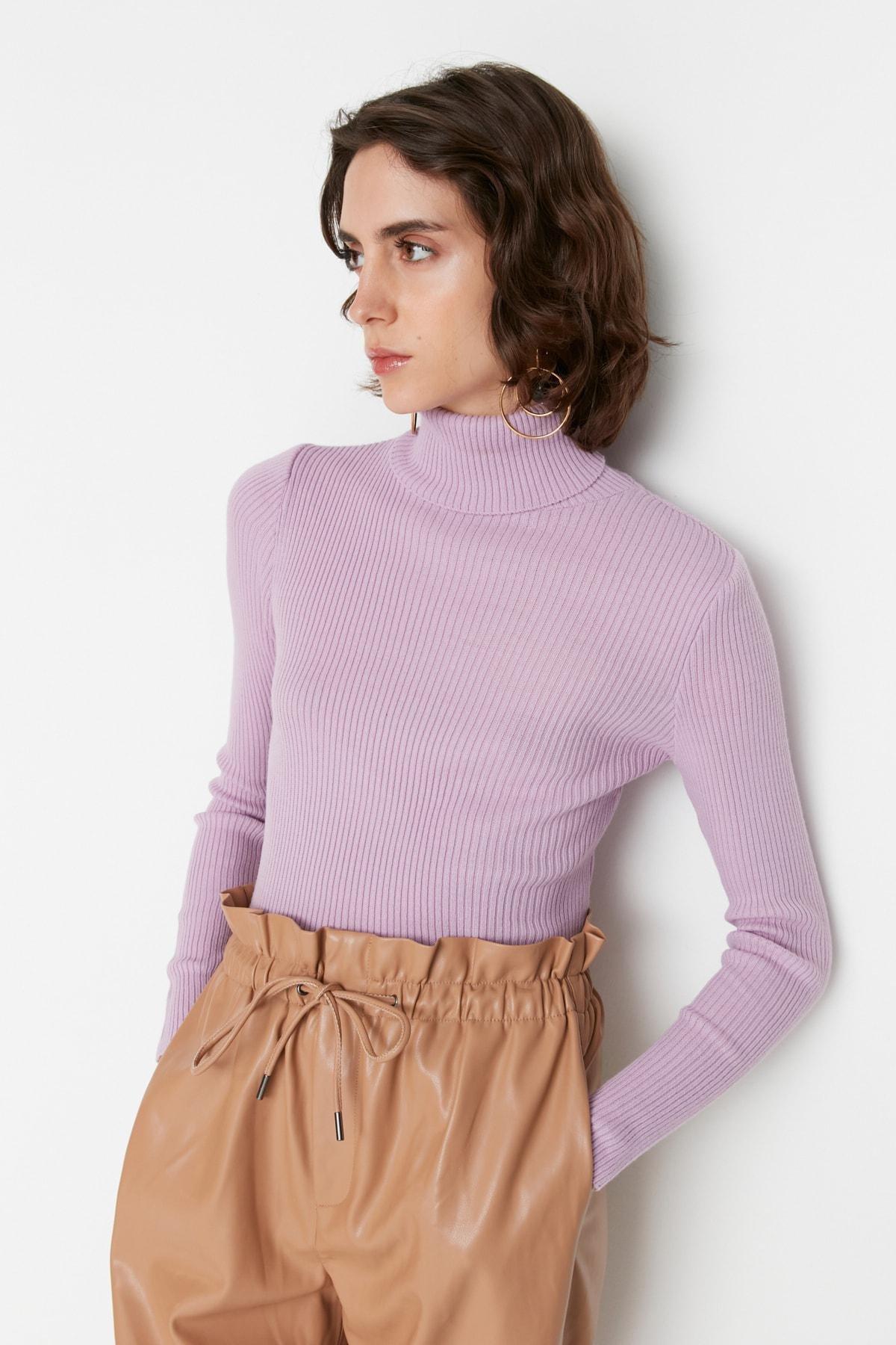 Purple Turtleneck Sweater, Purple, large image number 1