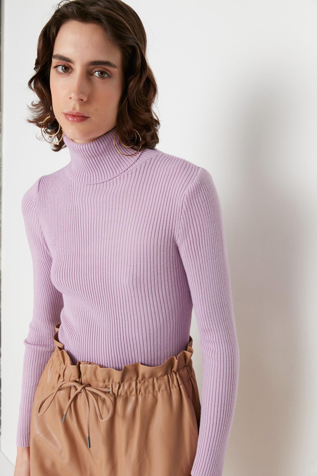 Purple Turtleneck Sweater, Purple, large image number 2