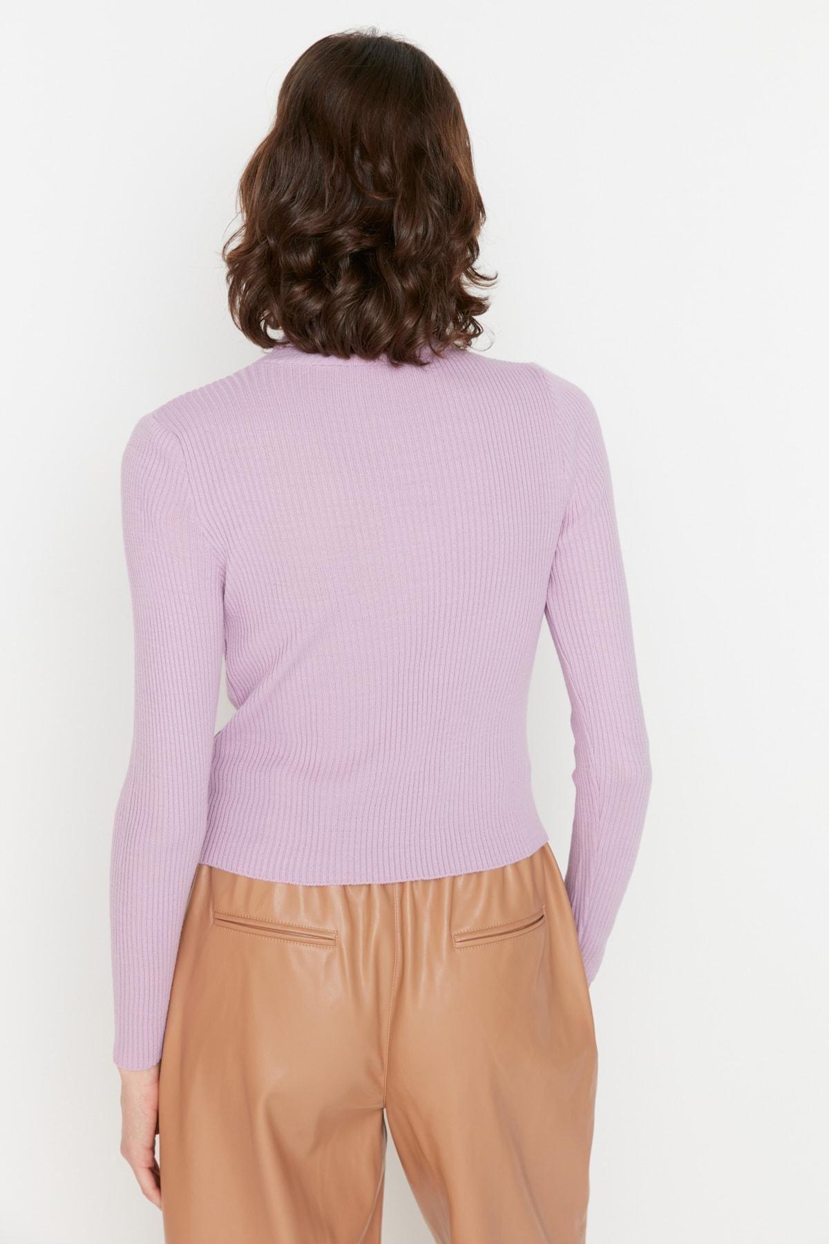 Purple Turtleneck Sweater, Purple, large image number 4