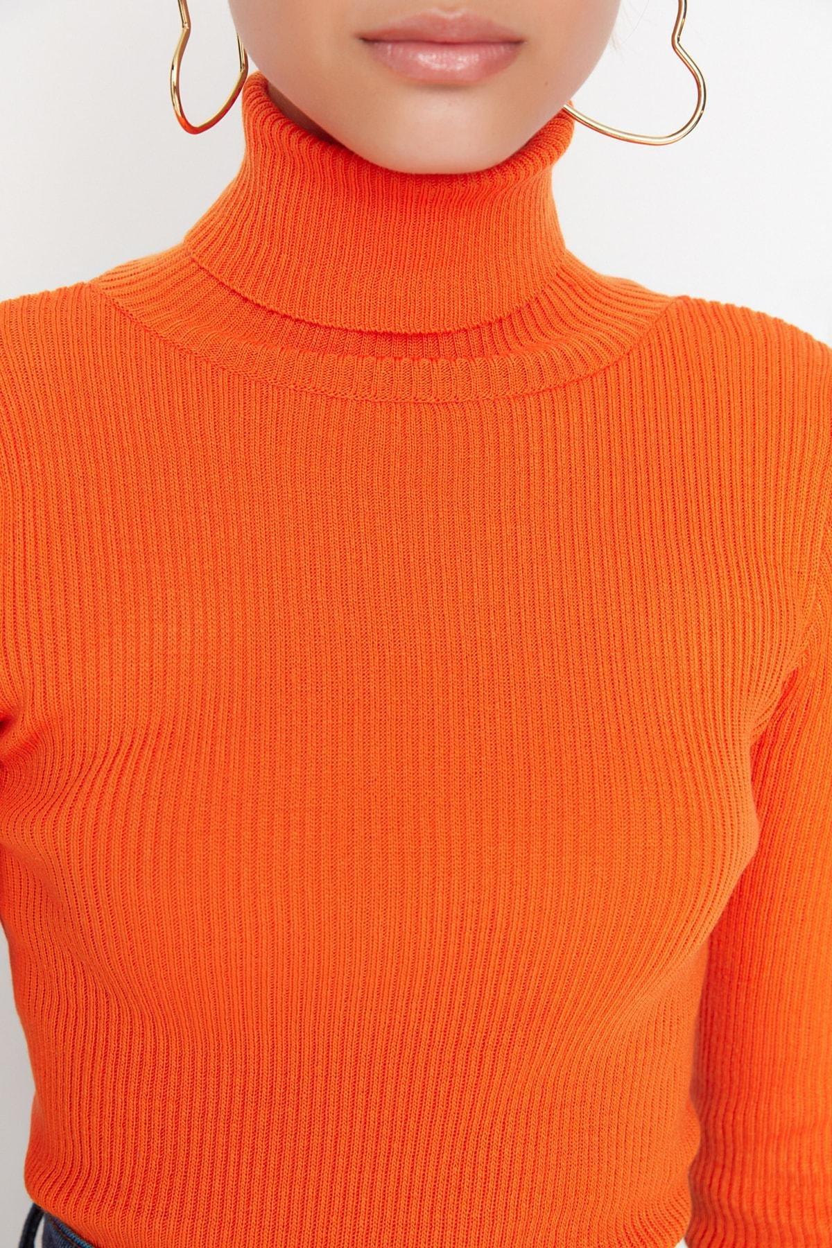 Orange Turtleneck Sweater, , large image number 3