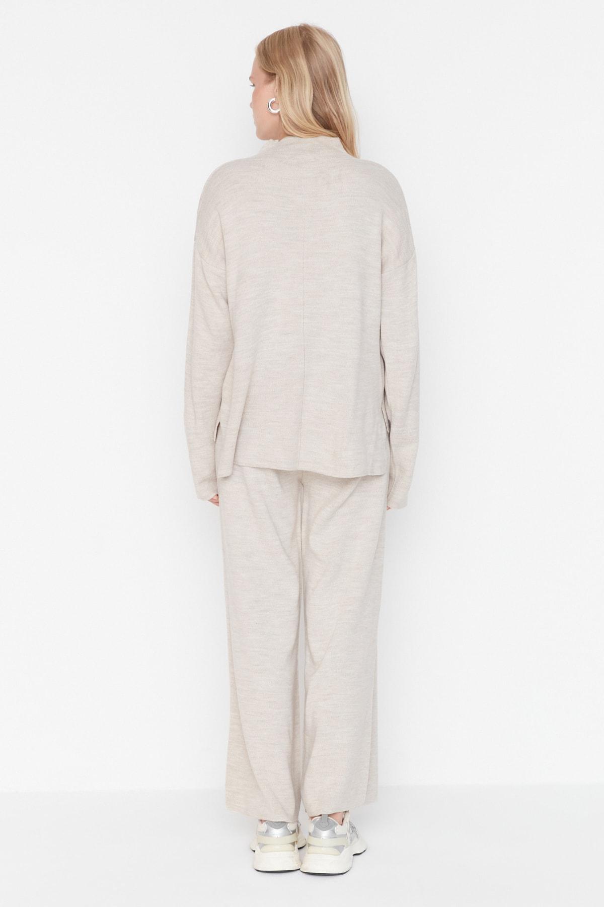 Beige Mid Waist Co-Ord Set, Beige, large image number 4