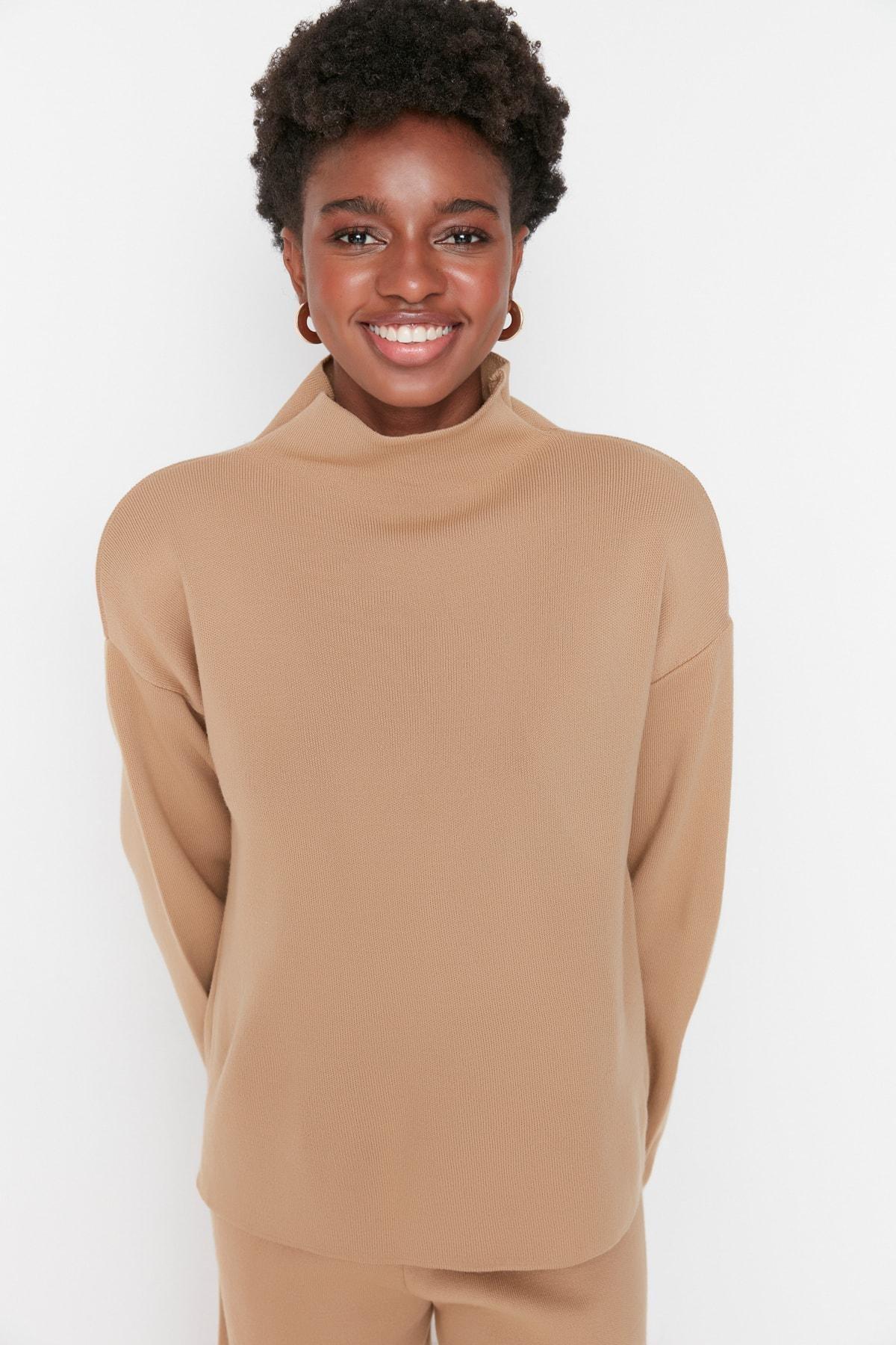 Brown Relaxed Mid Waist Co-Ord Set, Brown, large image number 2