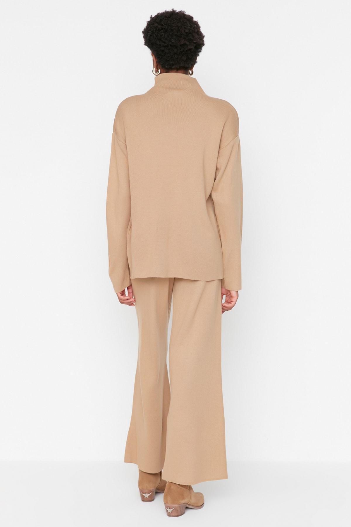 Brown Relaxed Mid Waist Co-Ord Set, Brown, large image number 6