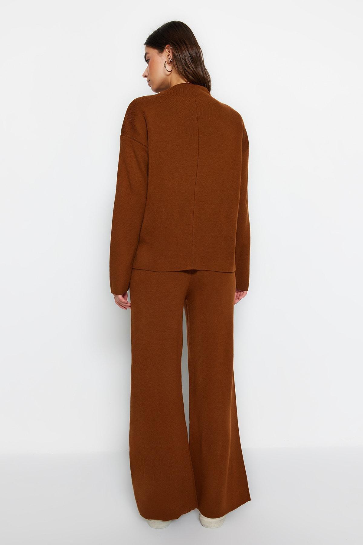 Brown Relaxed Mid Waist Co-Ord Set, Brown, large image number 11