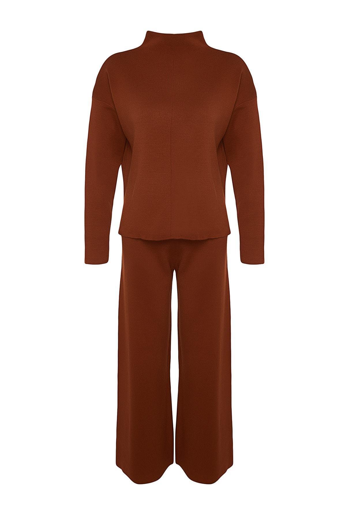 Brown Relaxed Mid Waist Co-Ord Set, Brown, large image number 13