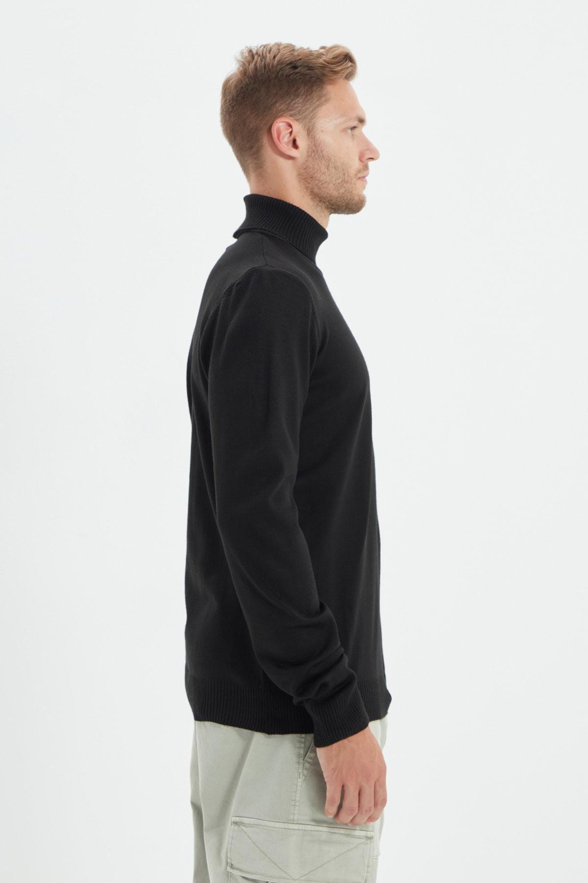 Black Slim Turtleneck Sweater, , large image number 5