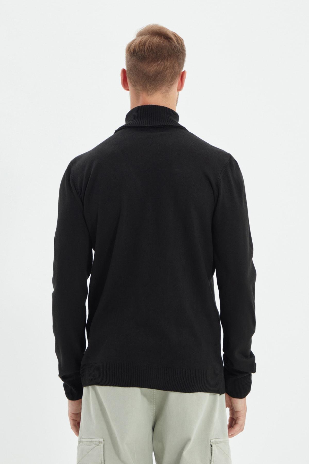 Black Slim Turtleneck Sweater, , large image number 6