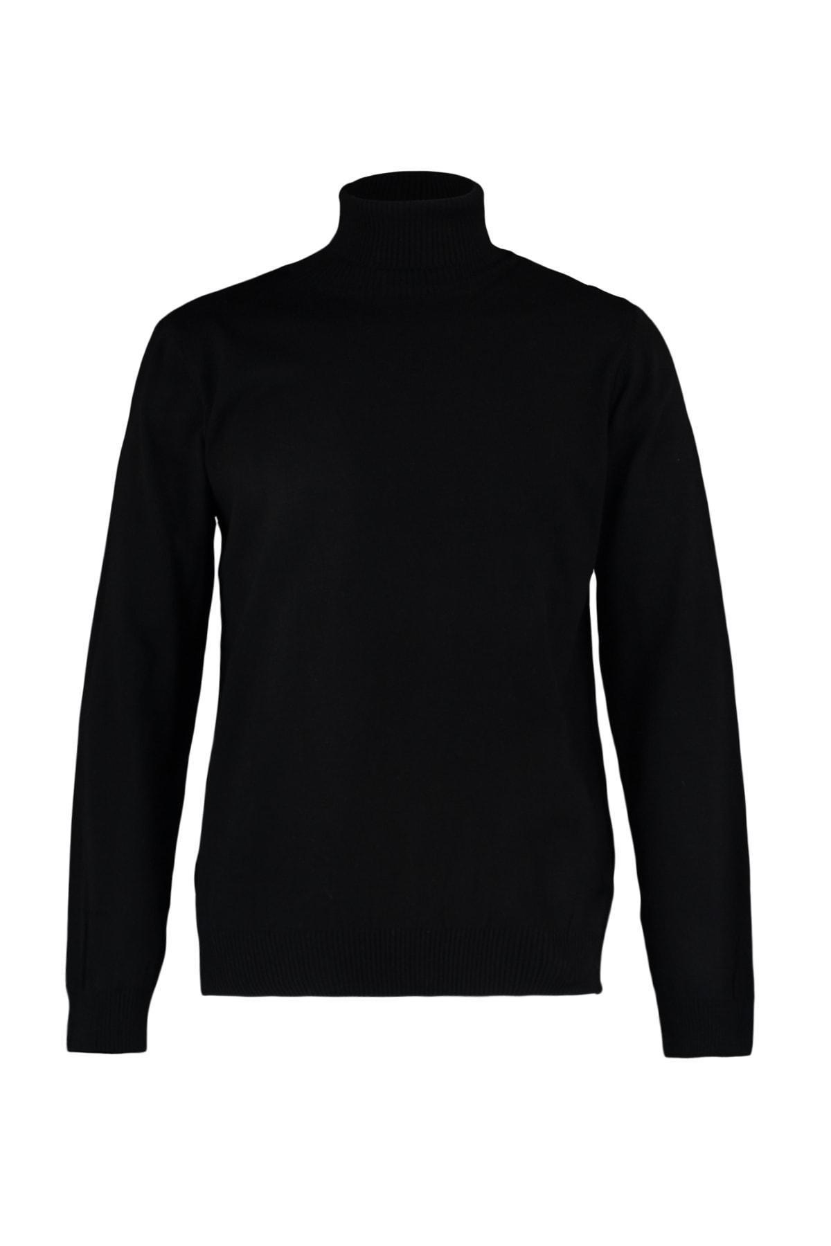 Black Slim Turtleneck Sweater, , large image number 7