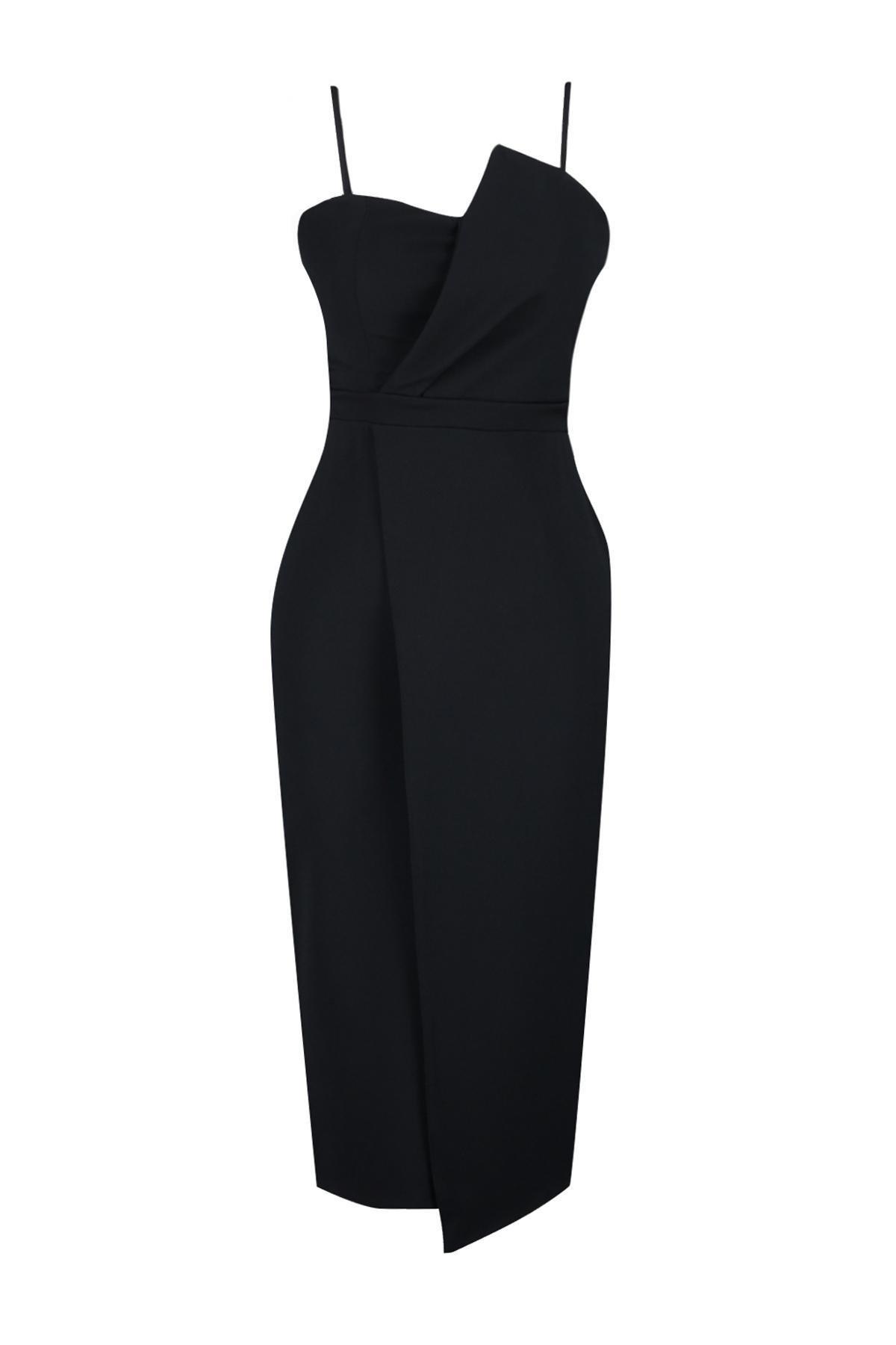 Black Double Breasted Occasionwear Dress, , large image number 4