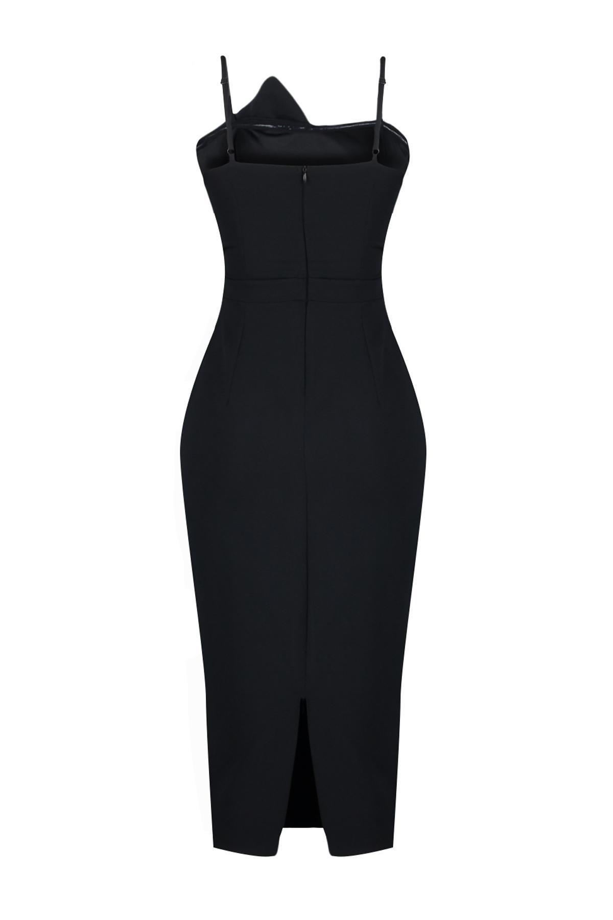 Black Double Breasted Occasionwear Dress, , large image number 5