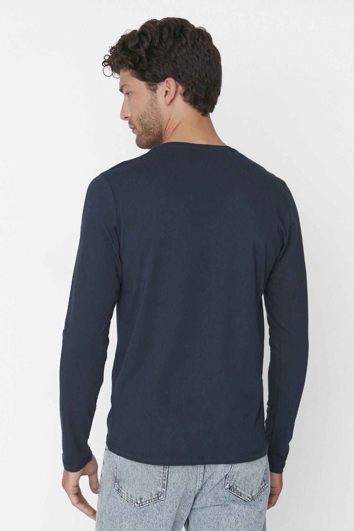 Navy Regular Crew Neck Tshirt, , large image number 4