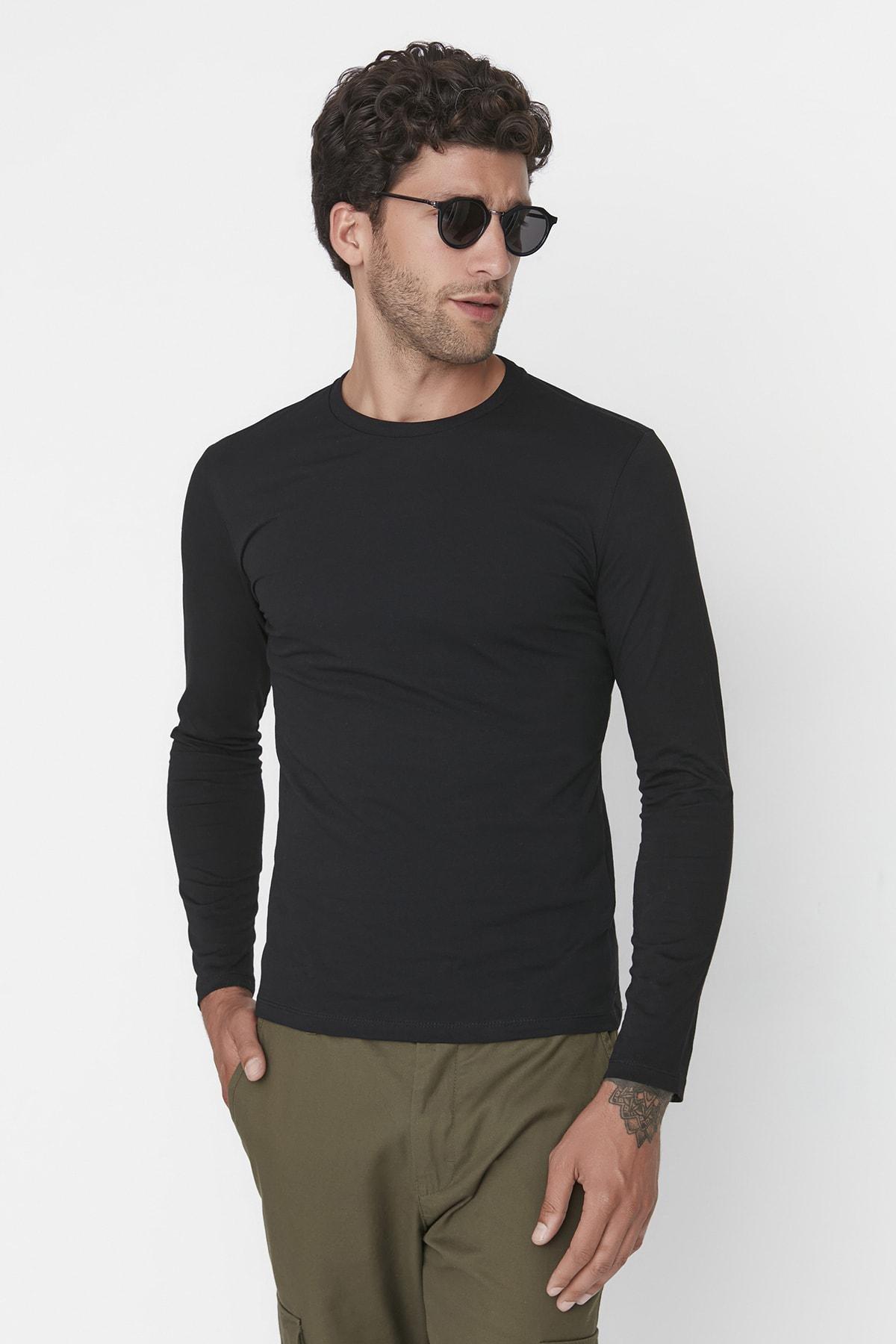 Black Regular Creww Neck Tshirt, , large image number 0