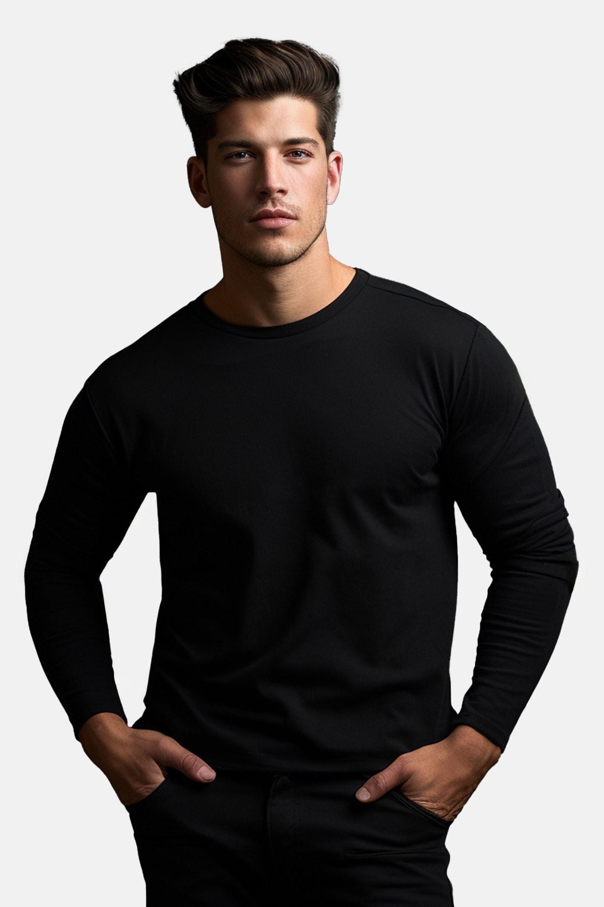 Black Regular Creww Neck Tshirt, Black, medium