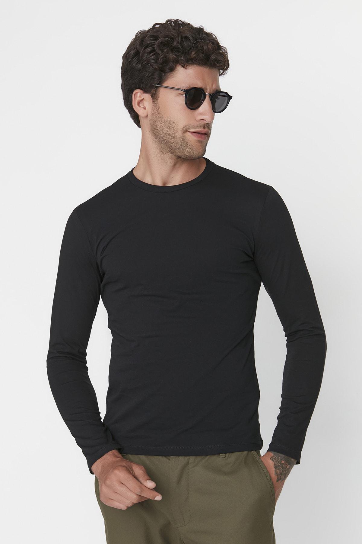 Black Regular Creww Neck Tshirt, , large image number 4
