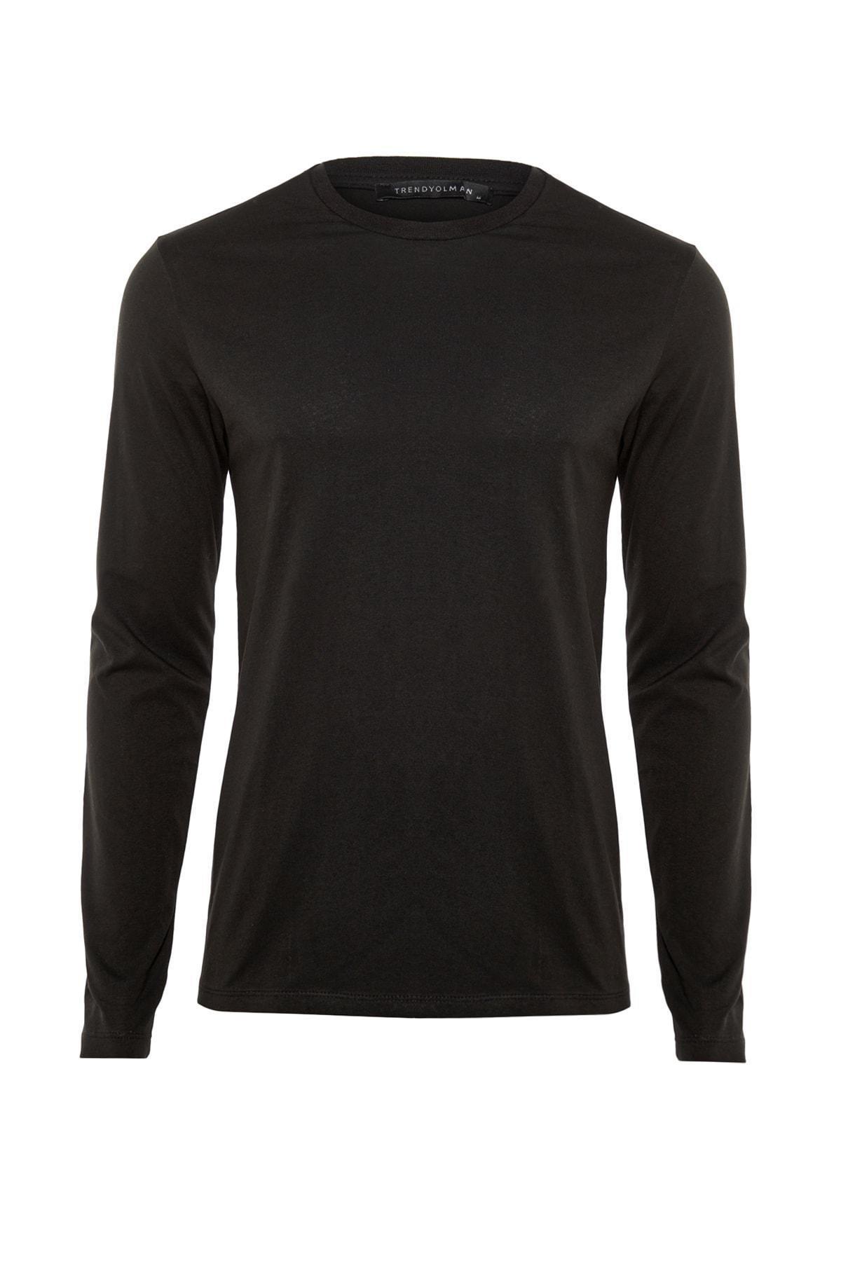 Black Regular Creww Neck Tshirt, , large image number 5