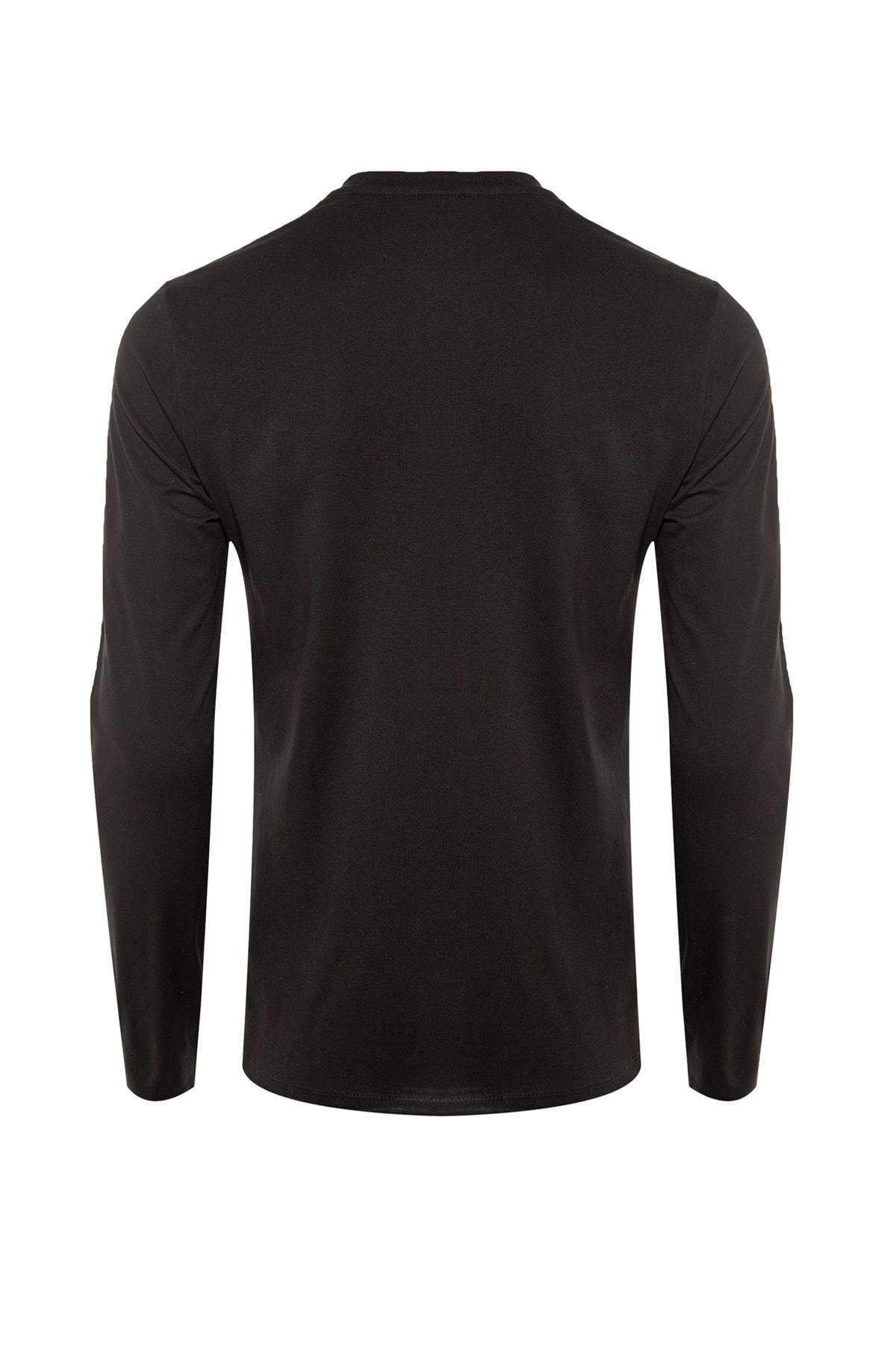 Black Regular Creww Neck Tshirt, , large image number 6