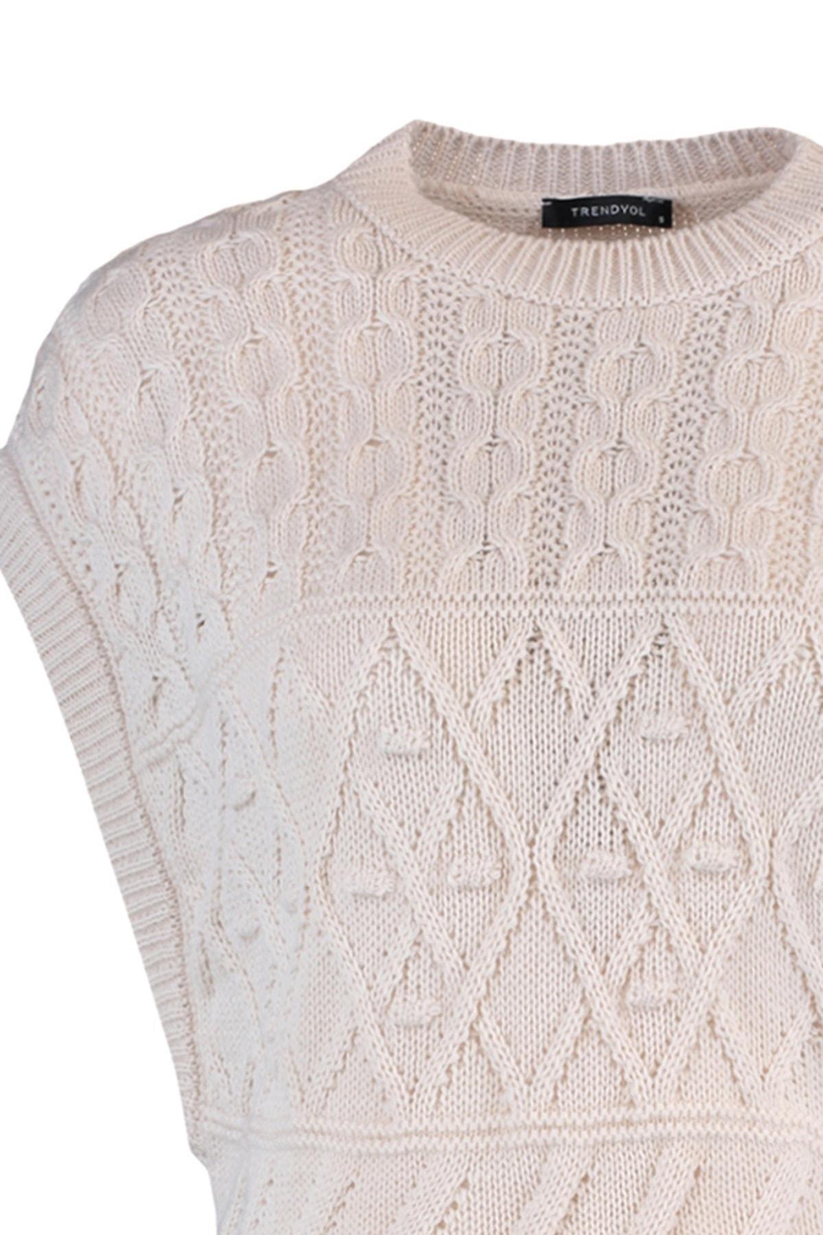 Beige Regular Sweater Vest, , large image number 6