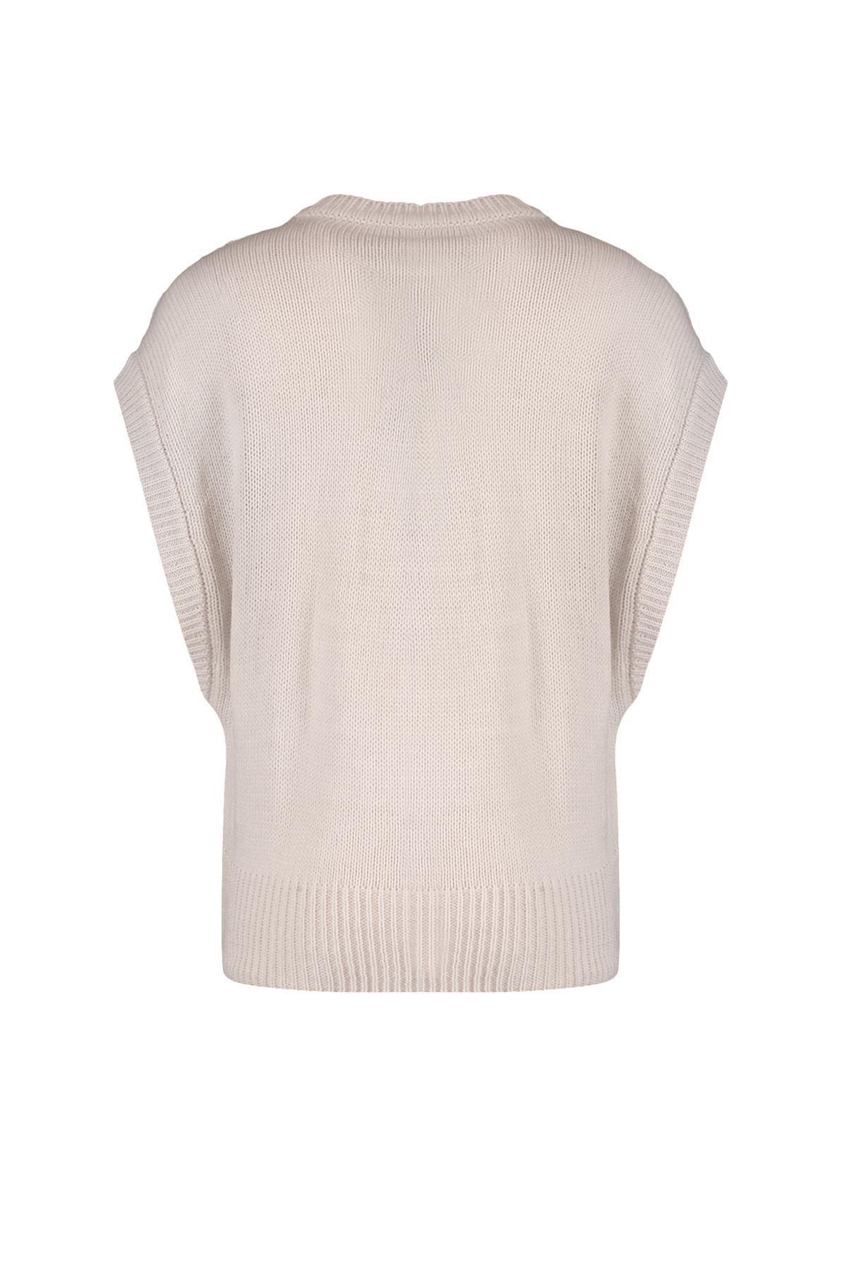 Beige Regular Sweater Vest, , large image number 7