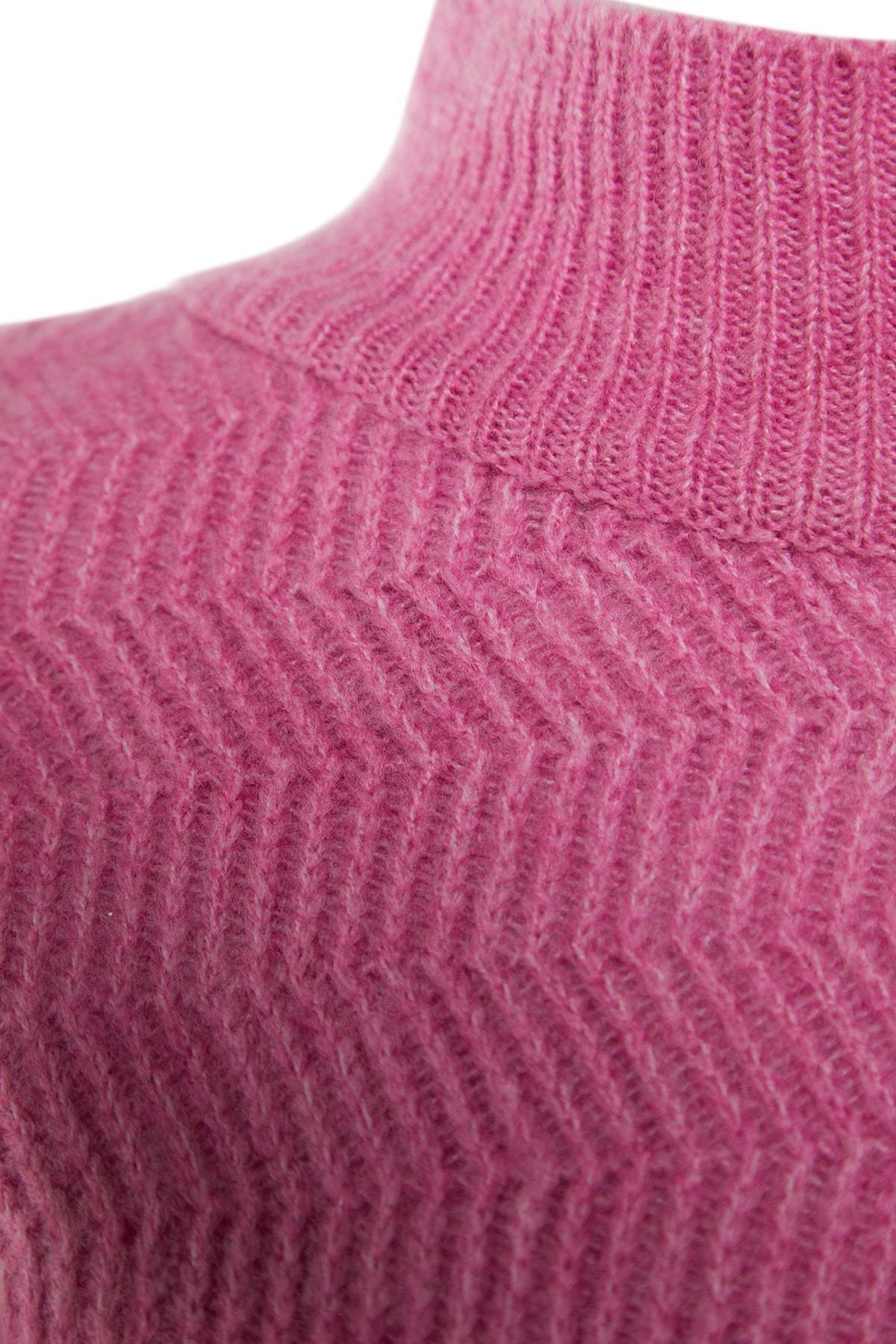 Pink Knitted Balloon Sleeve Sweater, , large image number 7