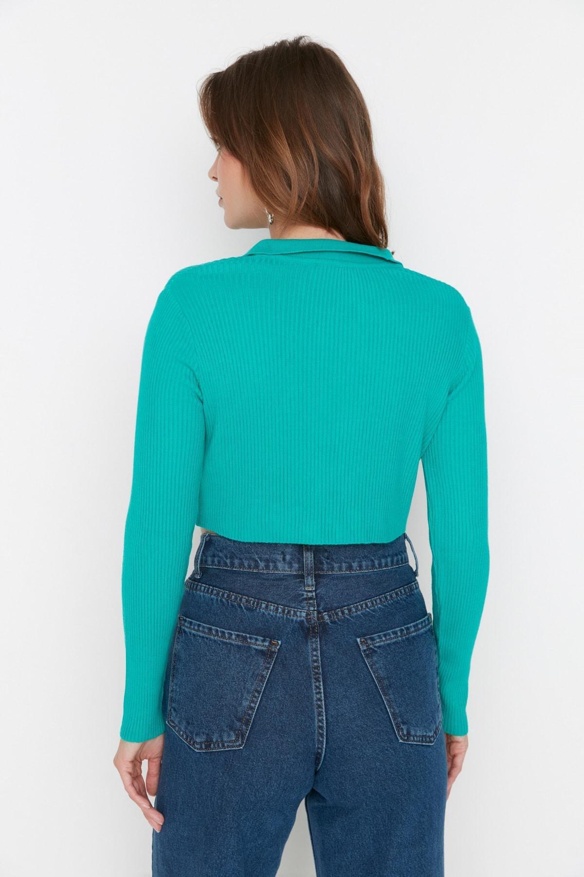 Green Regular Fit Knit Cardigan, Green, large image number 10