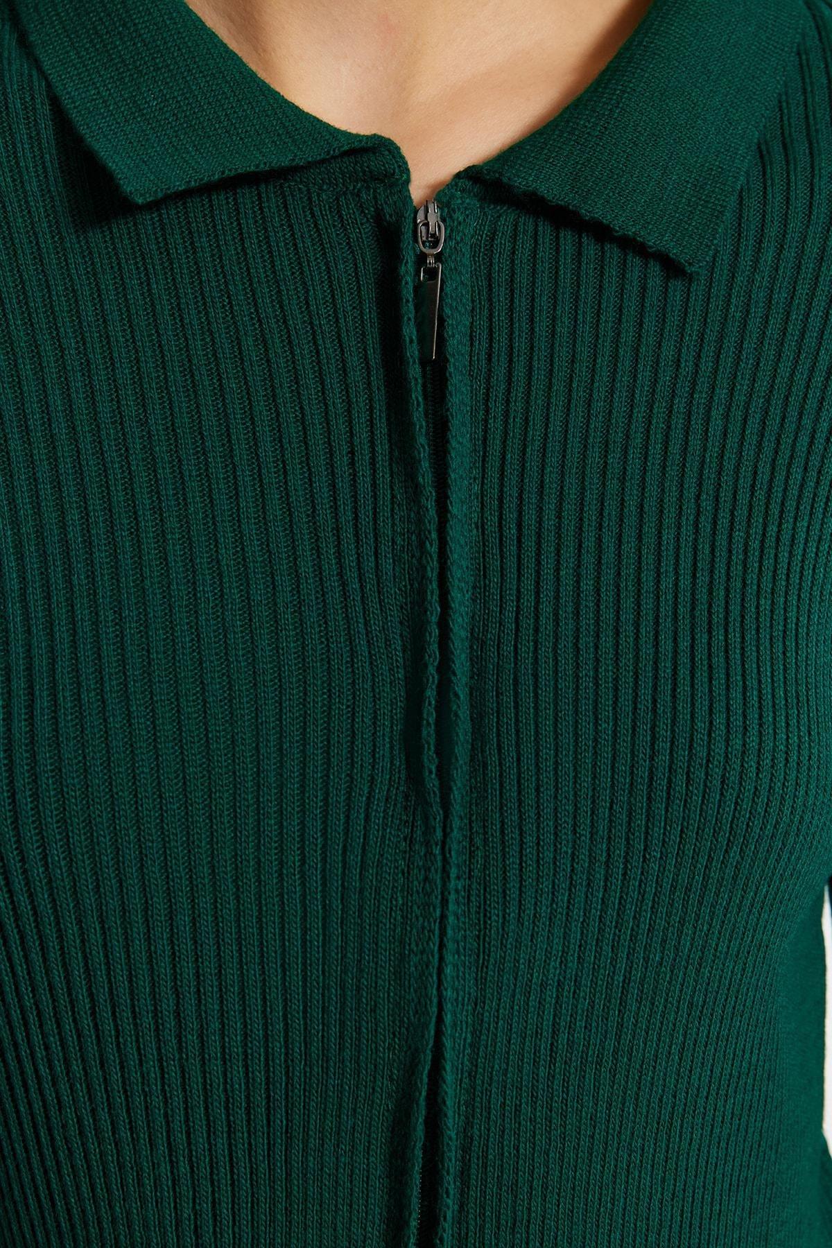 Green Regular Fit Knit Cardigan, Green, large image number 12