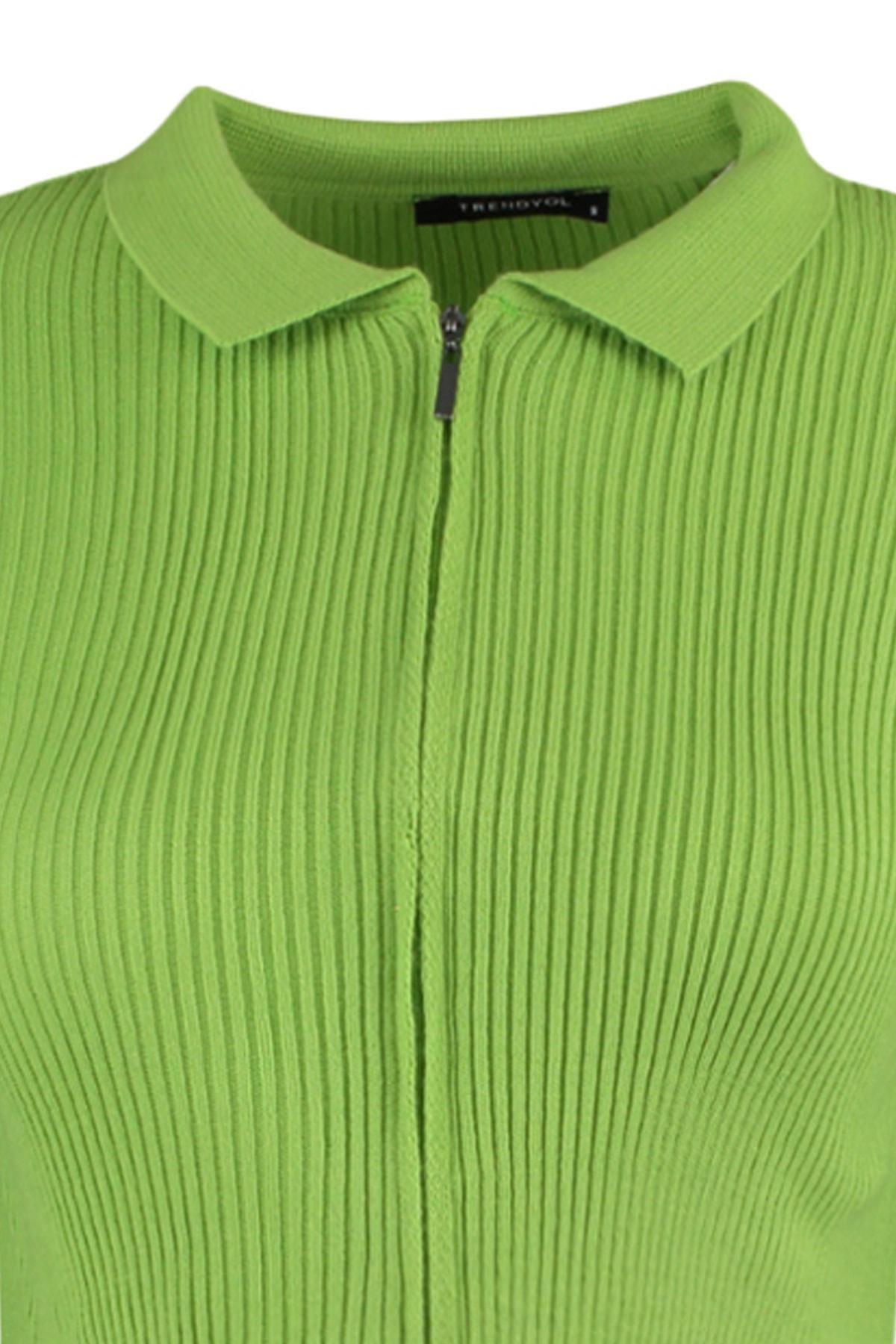 Green Regular Fit Knit Cardigan, Green, large image number 14