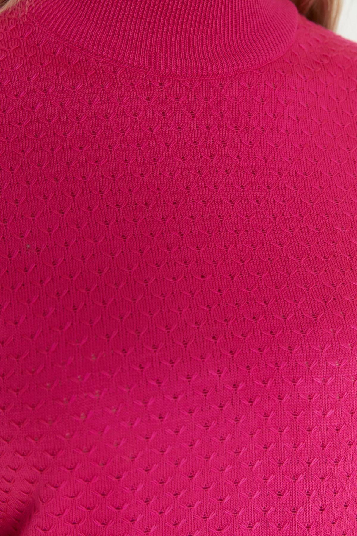 Pink High Neck Sweater, Red, large image number 4