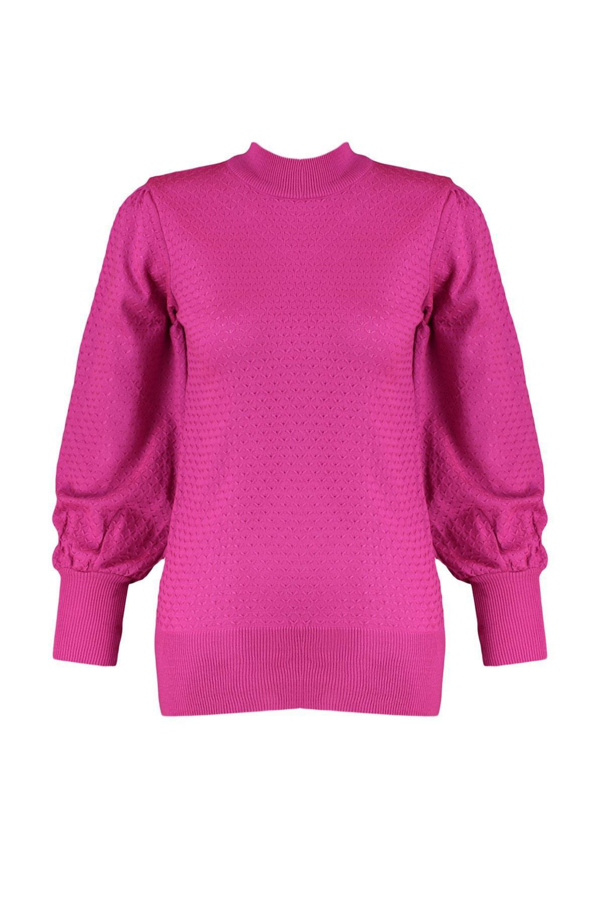 Pink High Neck Sweater, Red, large image number 6