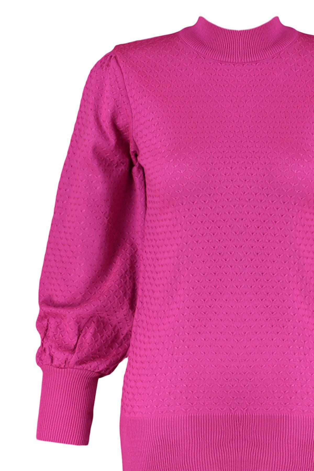 Pink High Neck Sweater, Red, large image number 7