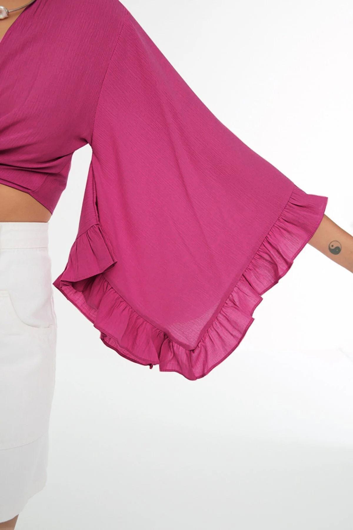 Pink Flywheel Detailed Blouse, , large image number 2