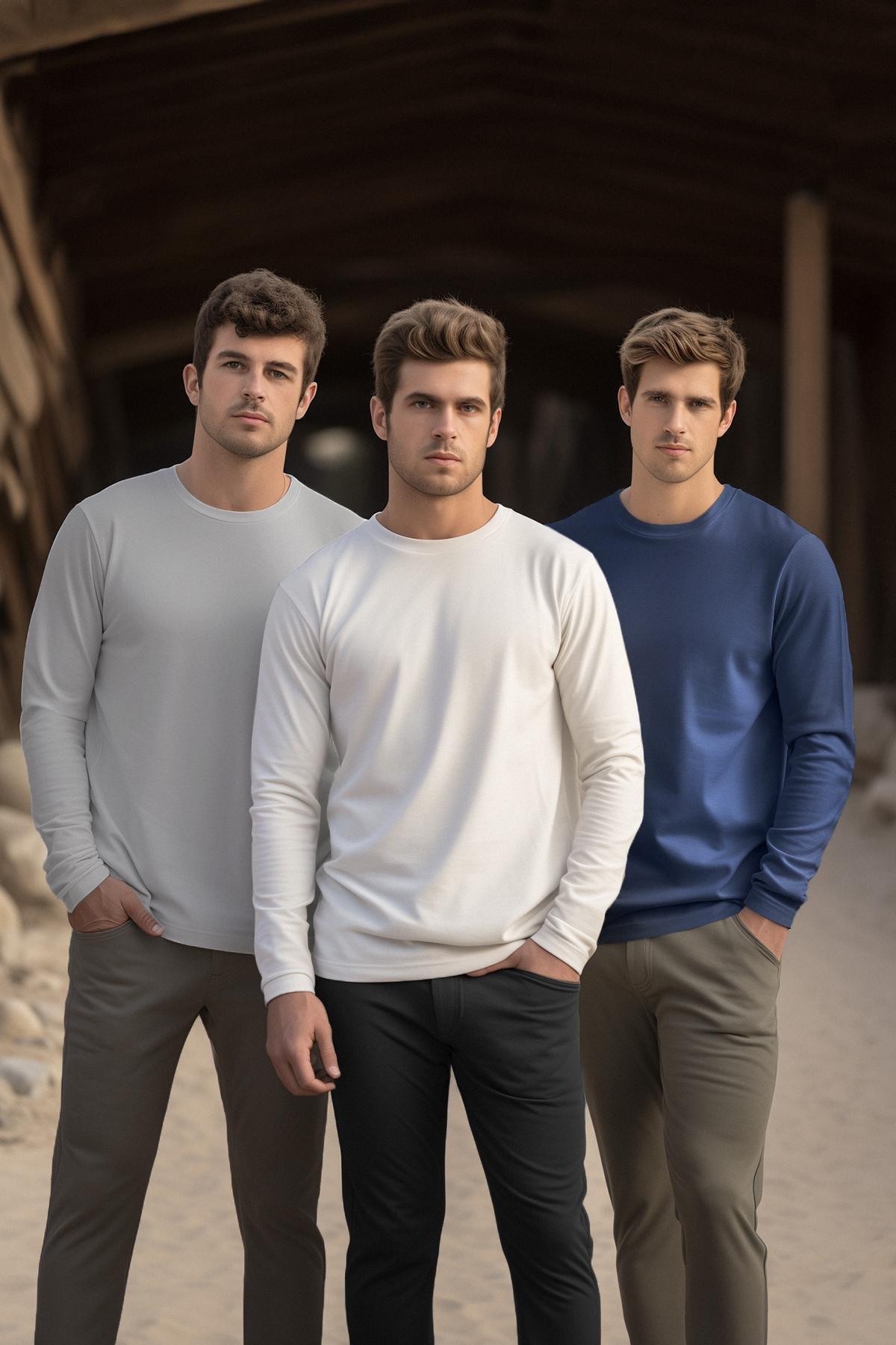 Multicolour Crew Neck T-Shirt, Set Of 3, , large image number 0