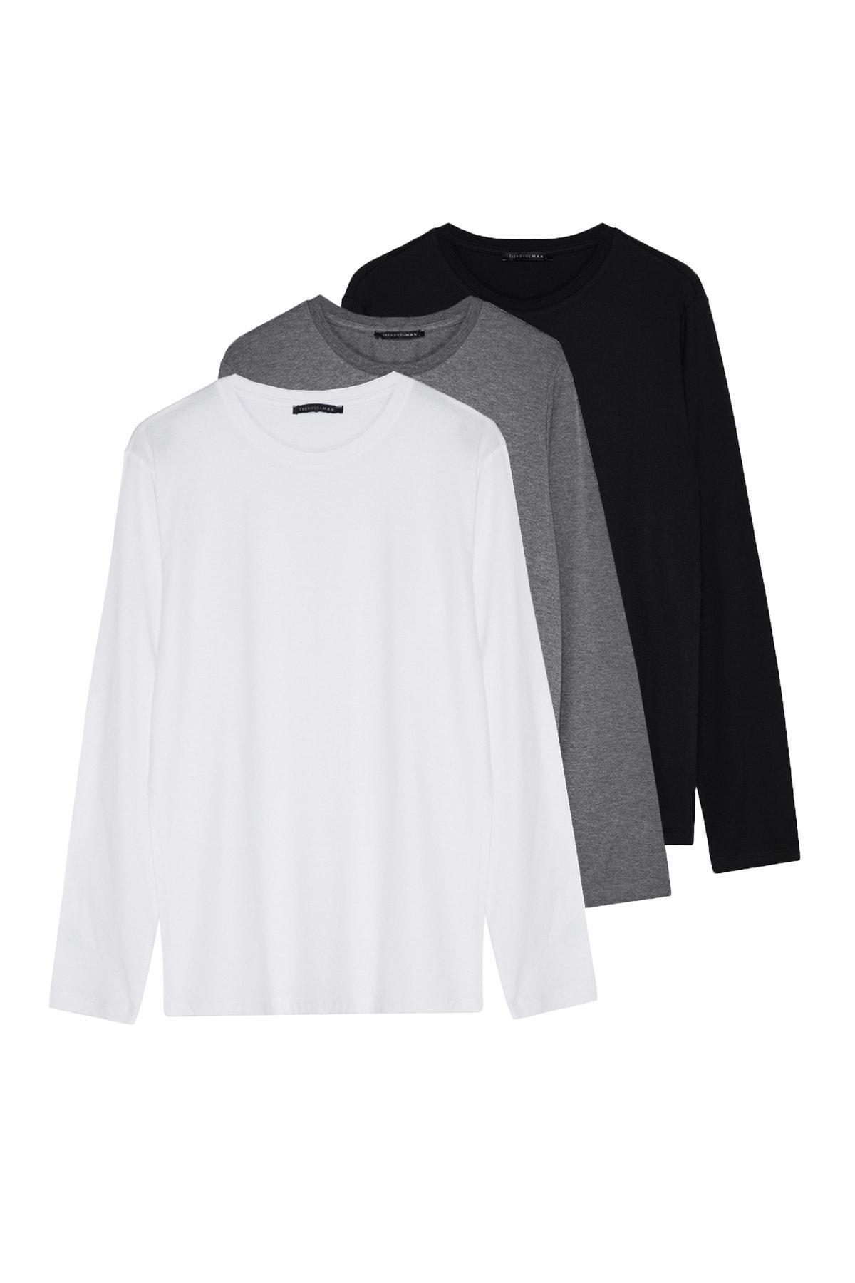 Multicolour Crew Neck T-Shirt, Set Of 3, , large image number 2